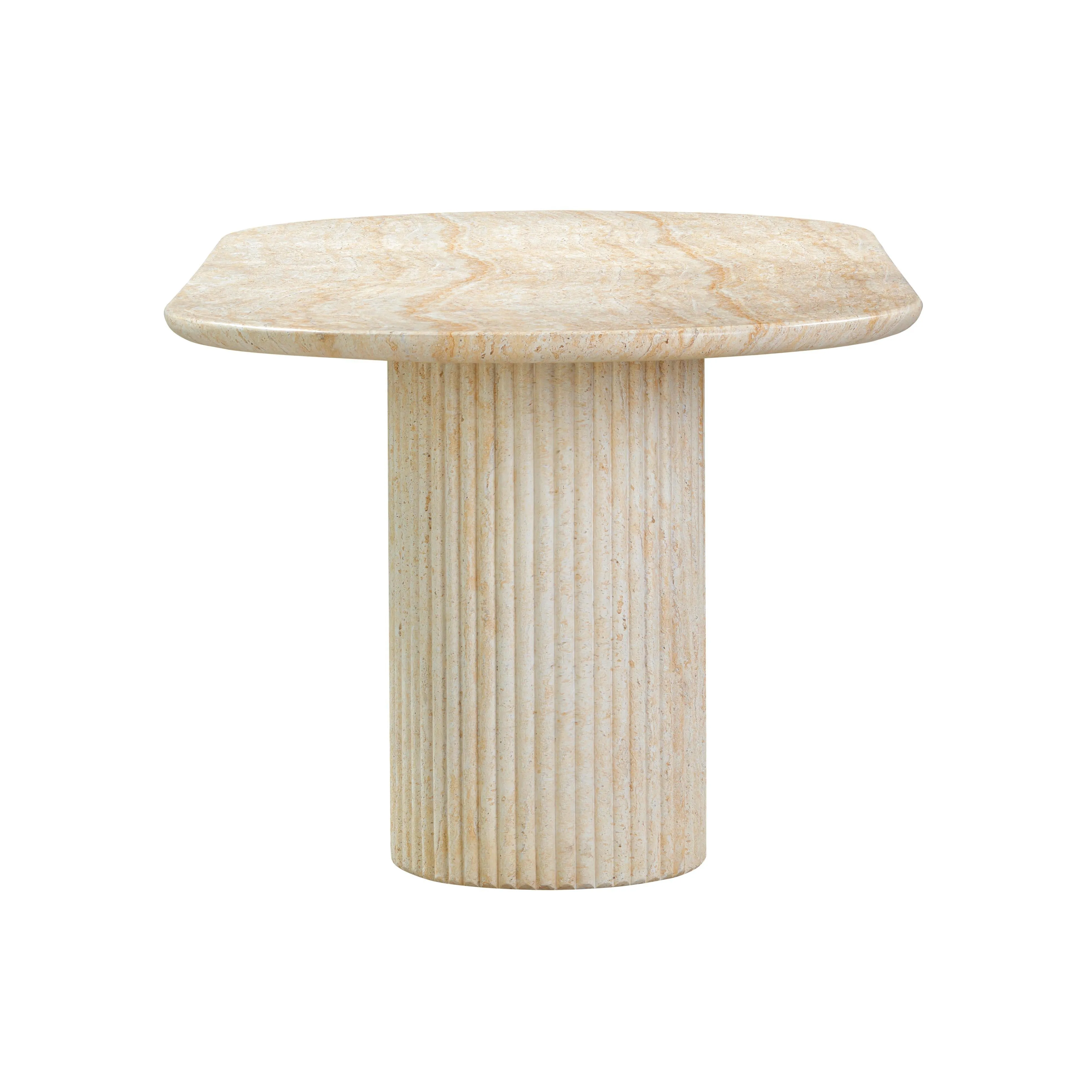 Brut Concrete Patterned Indoor/Outdoor 86" Oval Dining Table - Image 4