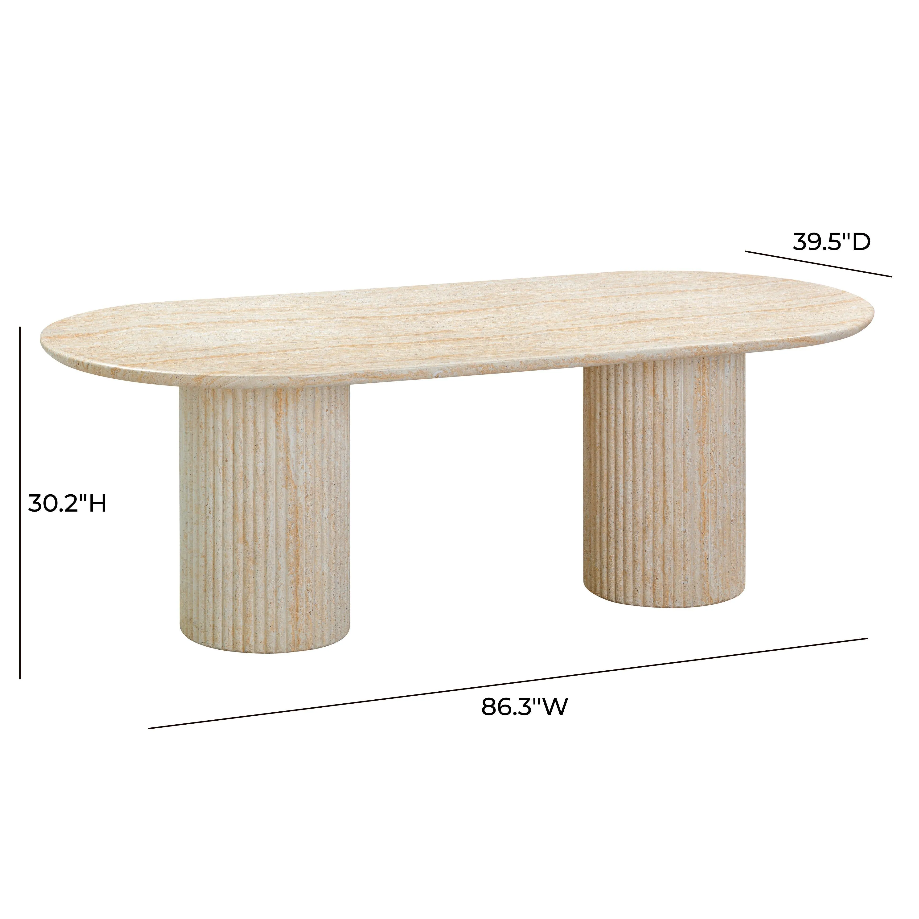 Brut Concrete Patterned Indoor/Outdoor 86" Oval Dining Table - Image 7