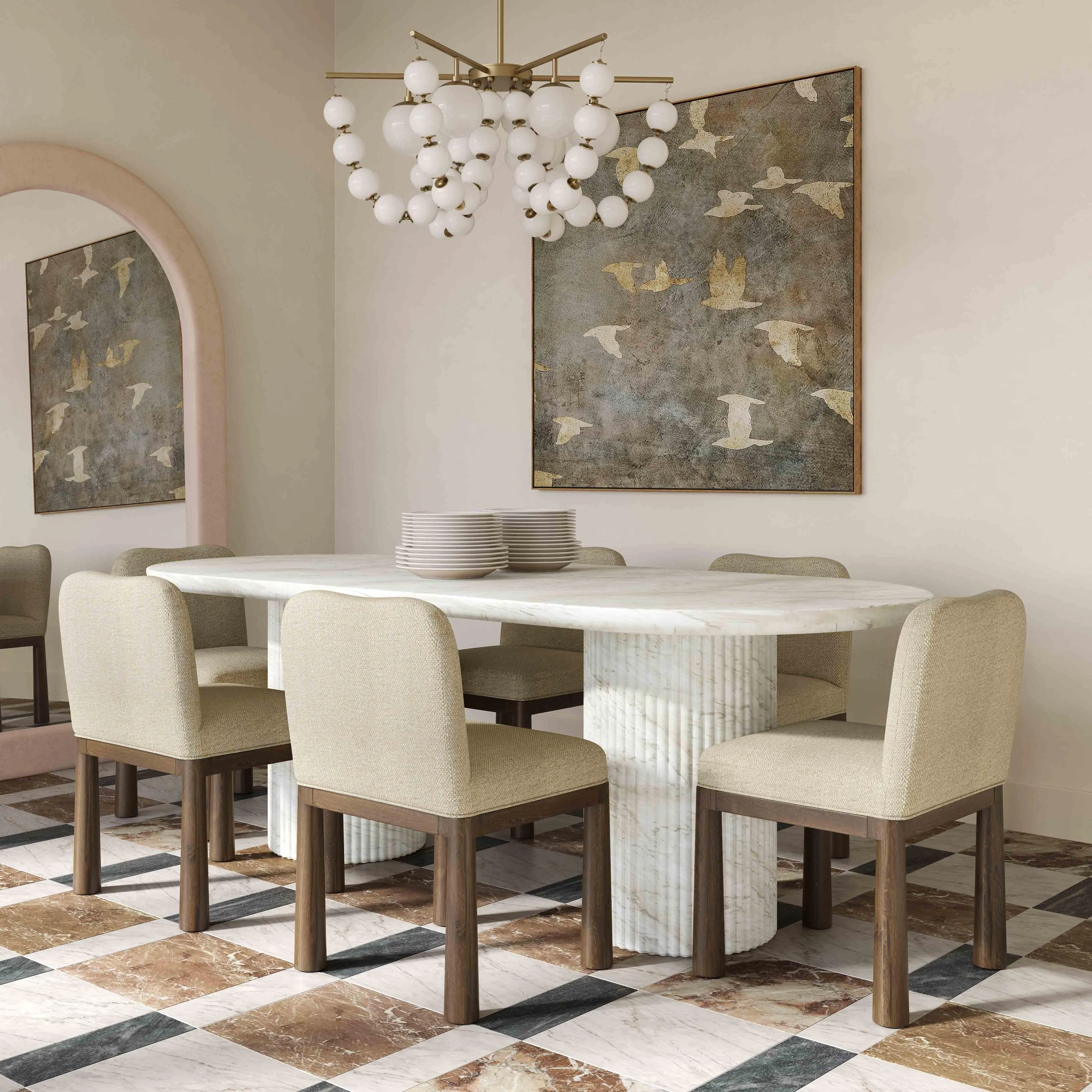 Brut Concrete Patterned Indoor/Outdoor 86" Oval Dining Table - Image 9