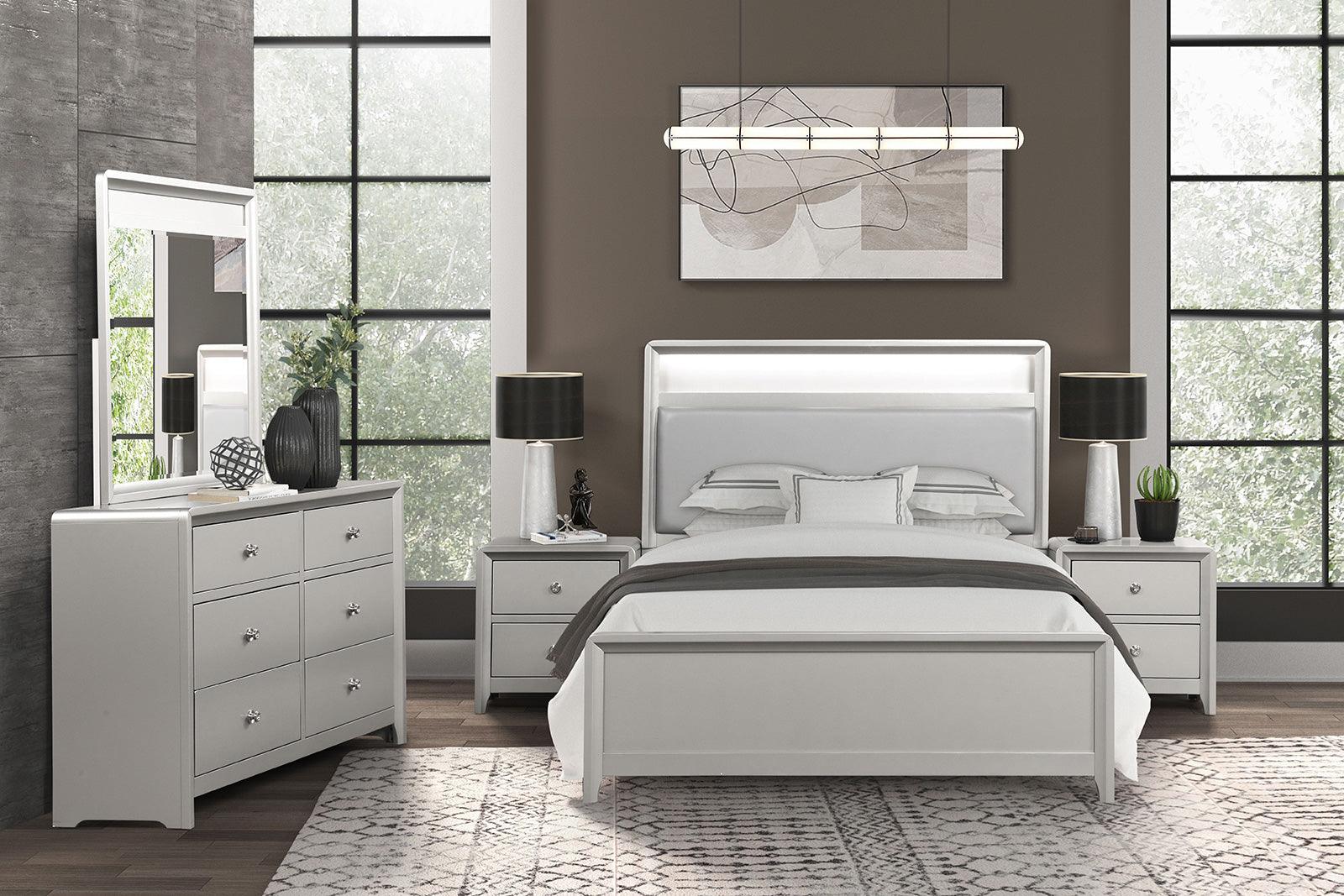 Bryne Champagne LED Queen Bed - Image 4