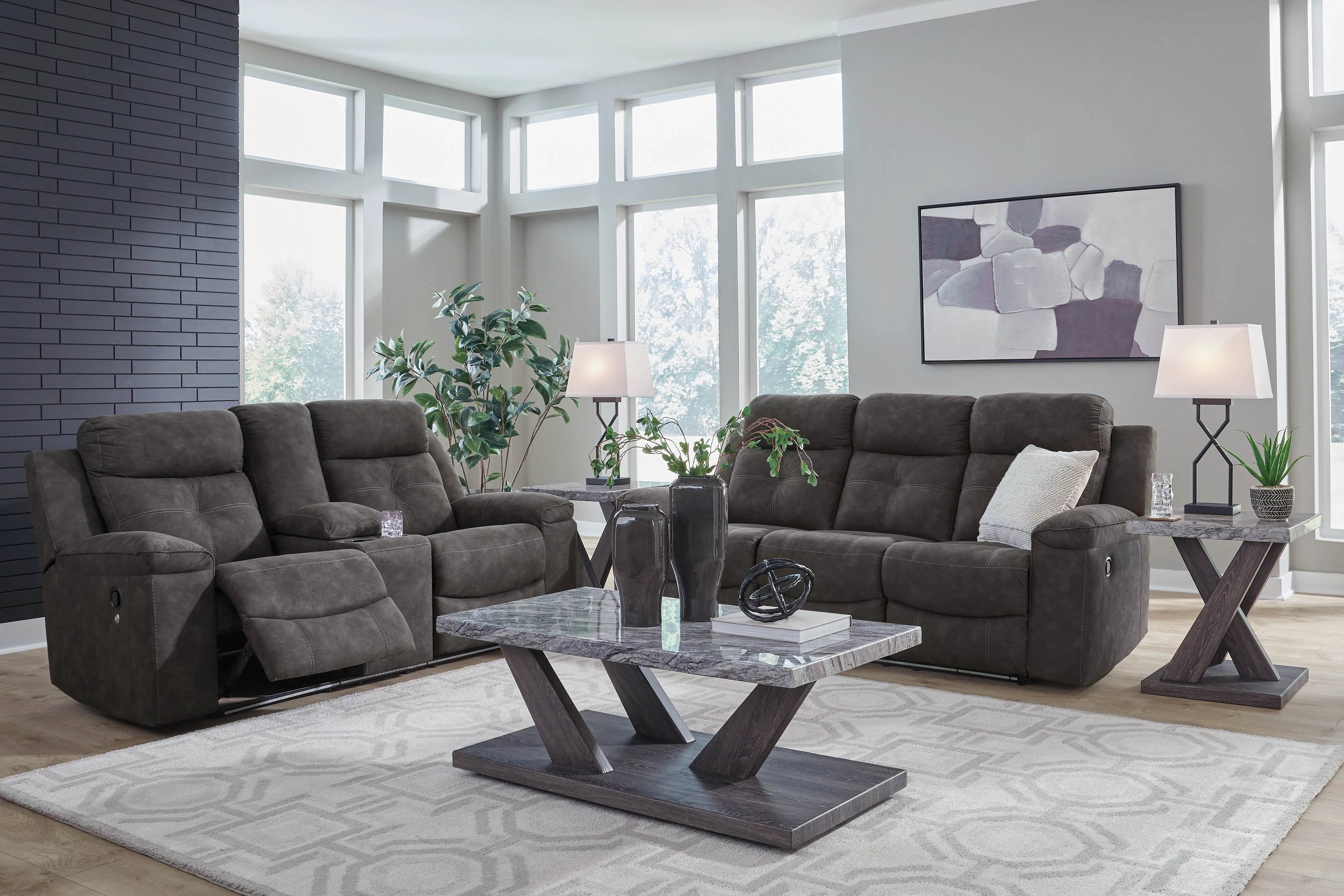 Brysonview Charcoal Reclining Sofa and Loveseat - Image 10