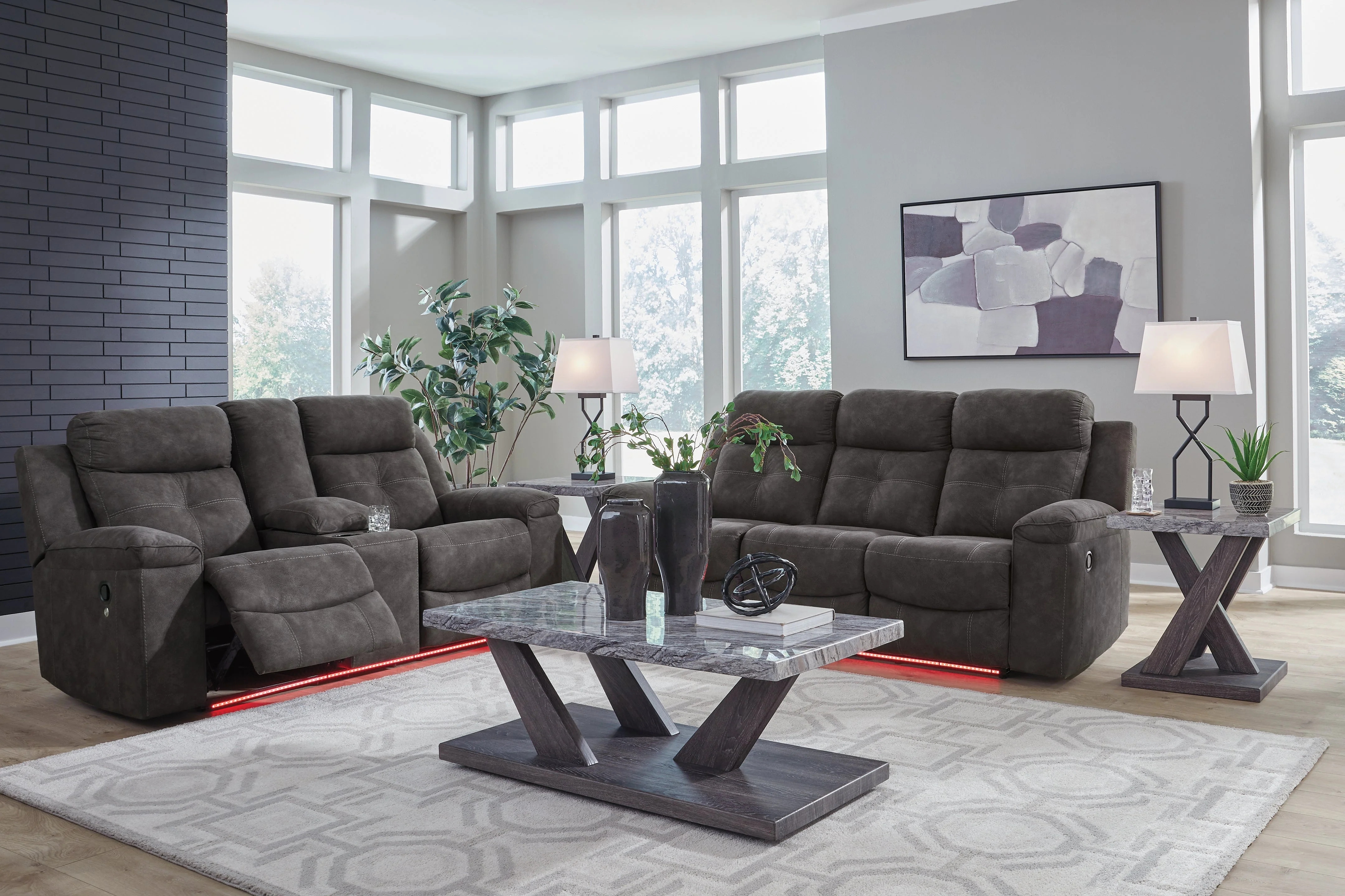 Brysonview Charcoal Reclining Sofa and Loveseat - Image 11