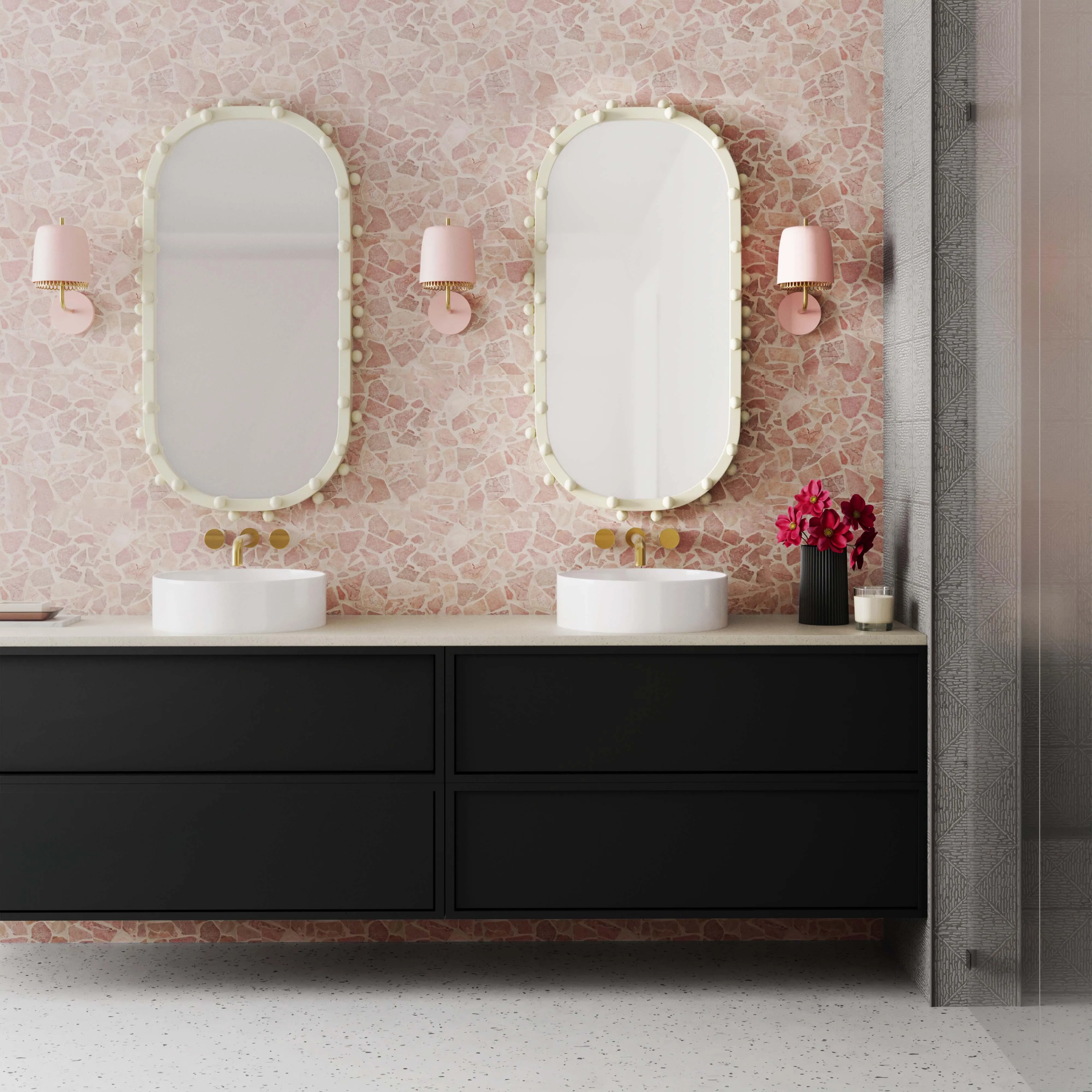 Bubbles Ivory Oval Wall Mirror - Image 2