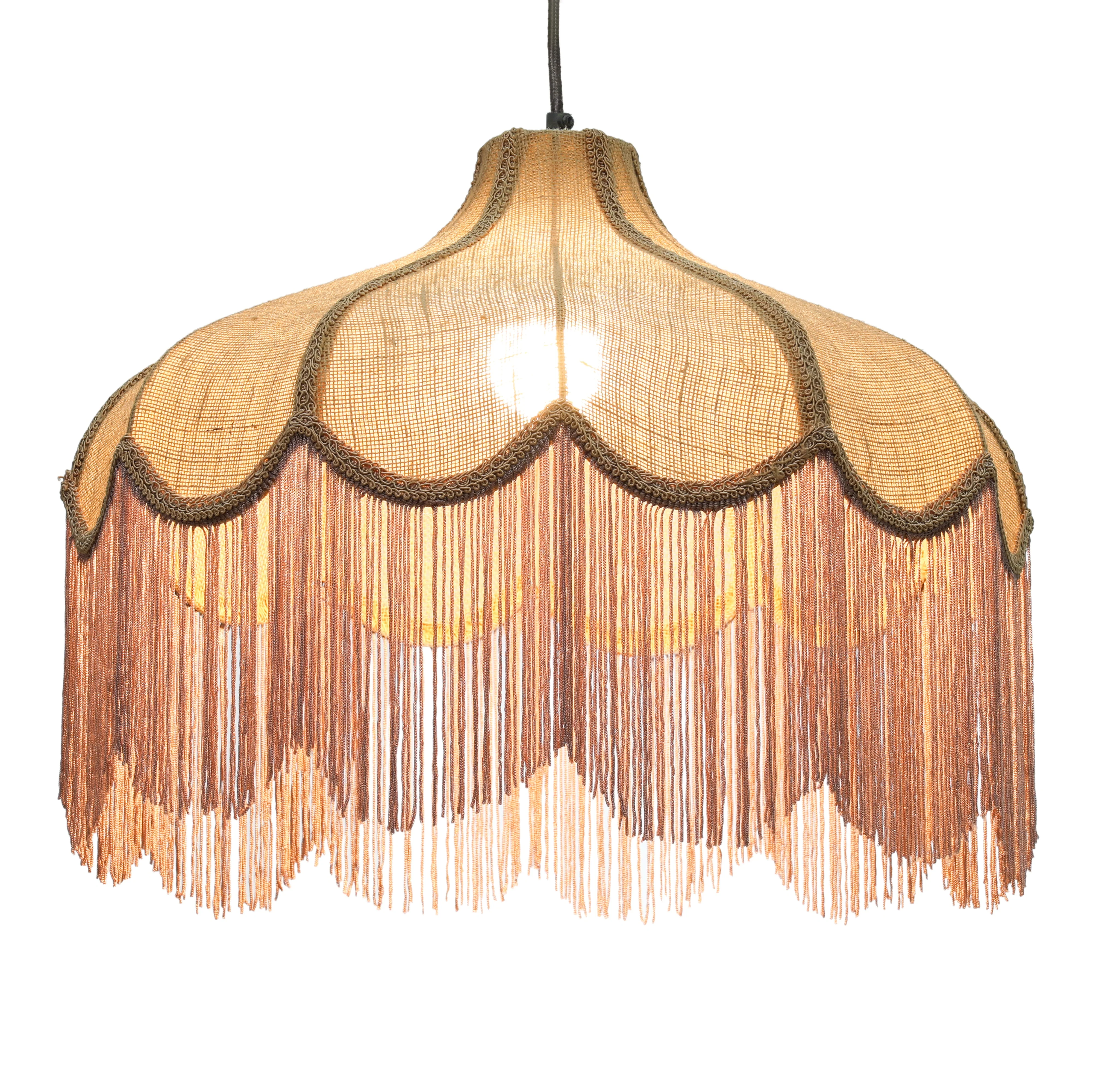 Buchanan Jute Fringed Scalloped Pendant Light - Image 2