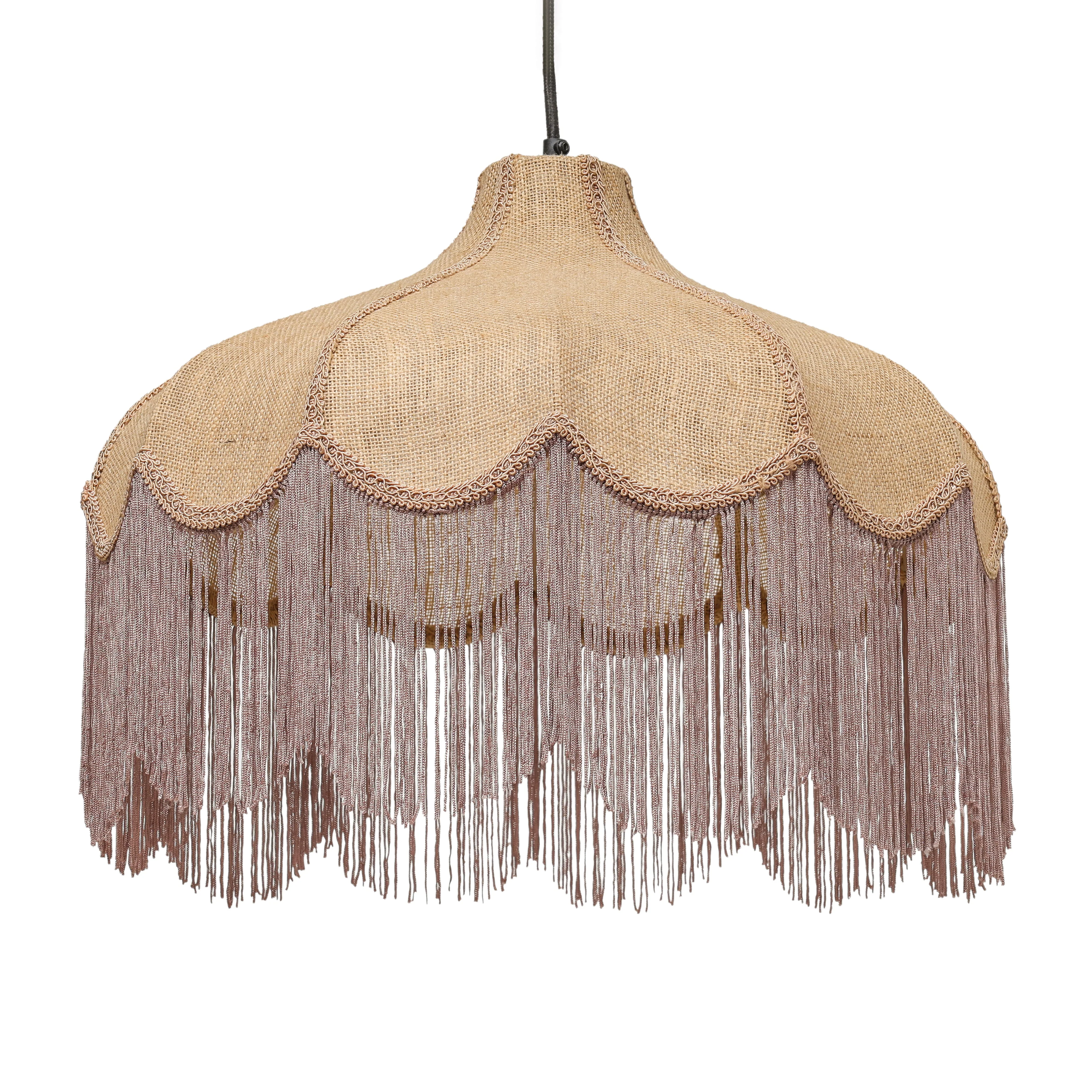 Buchanan Jute Fringed Scalloped Pendant Light - Image 3
