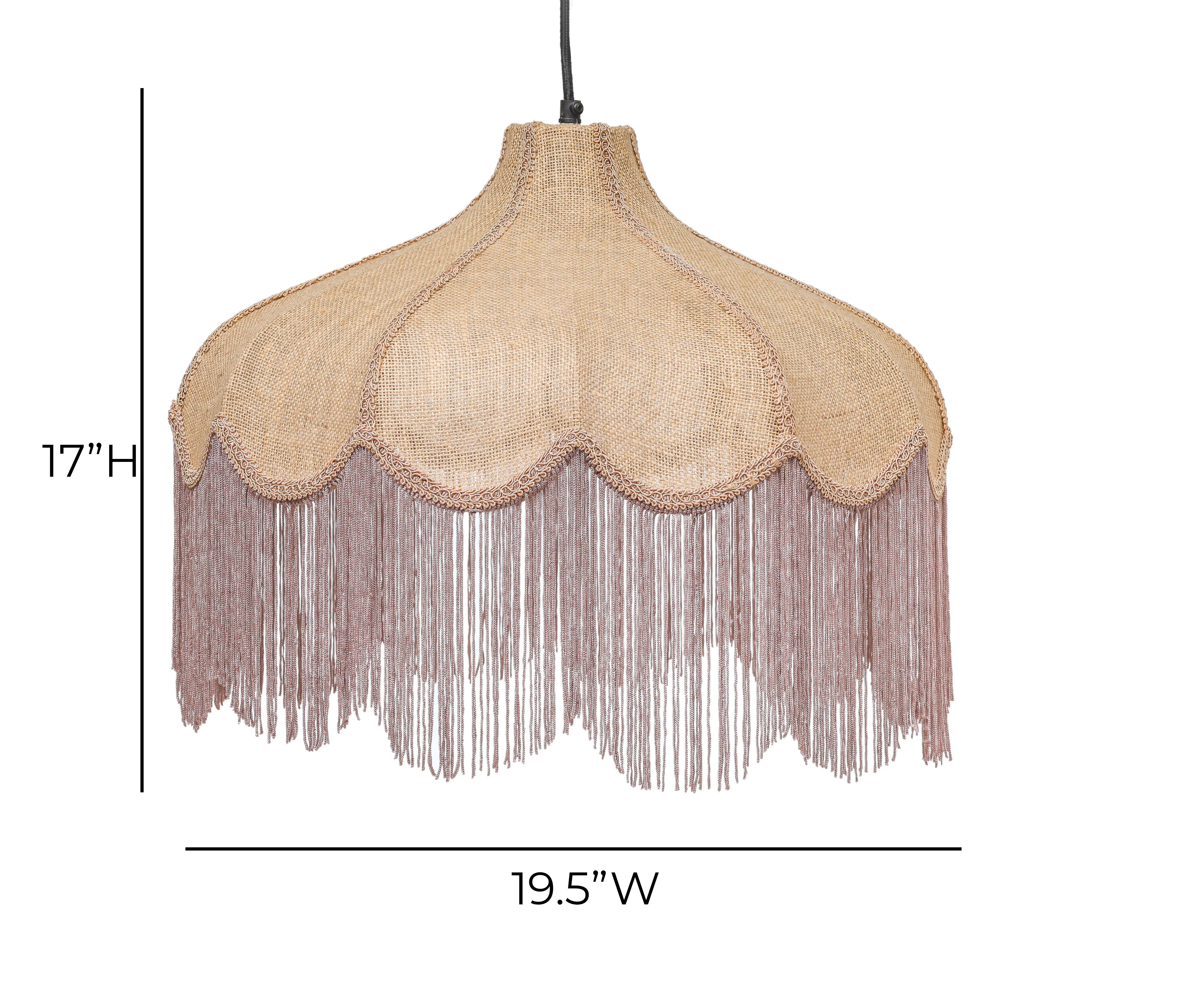 Buchanan Jute Fringed Scalloped Pendant Light - Image 5