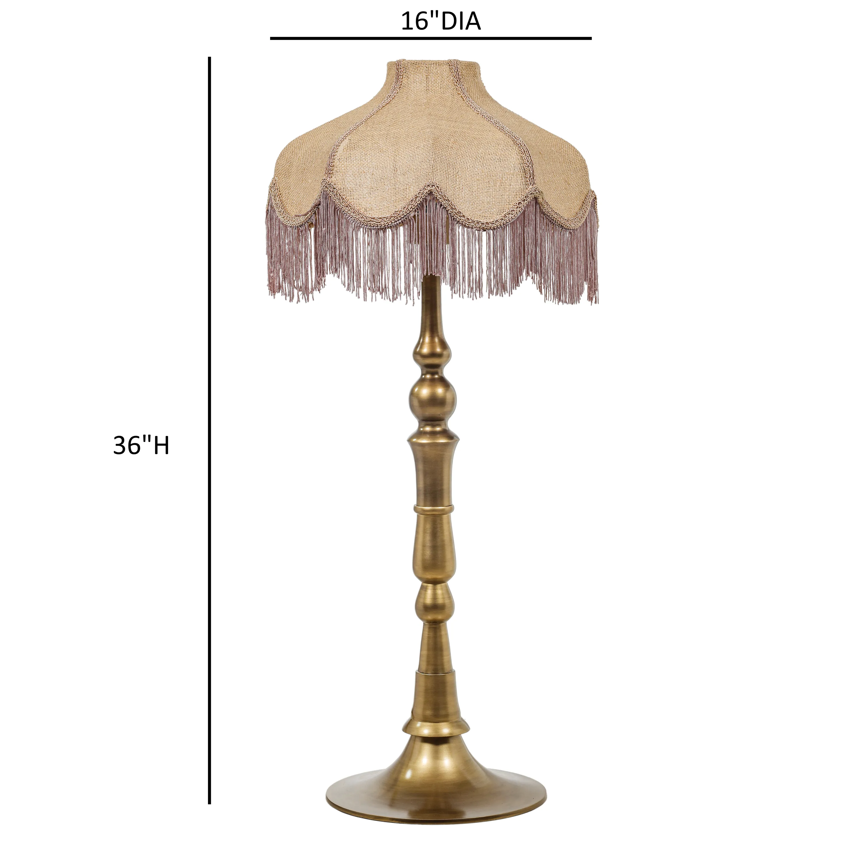 Buchanan Jute Fringed Scalloped Table Lamp - Image 5