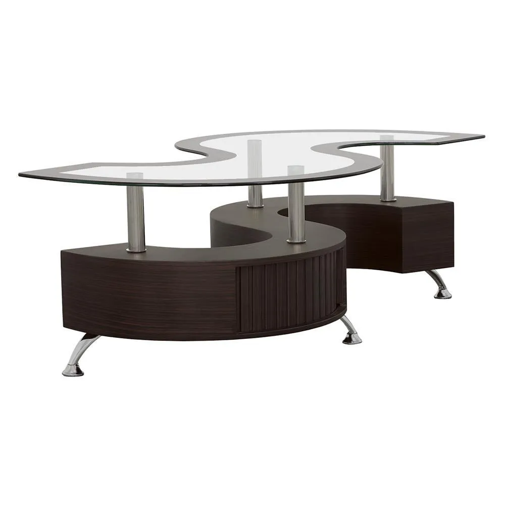 Buckley Cappuccino 3-Piece Coffee Table/Stools Set - Image 6
