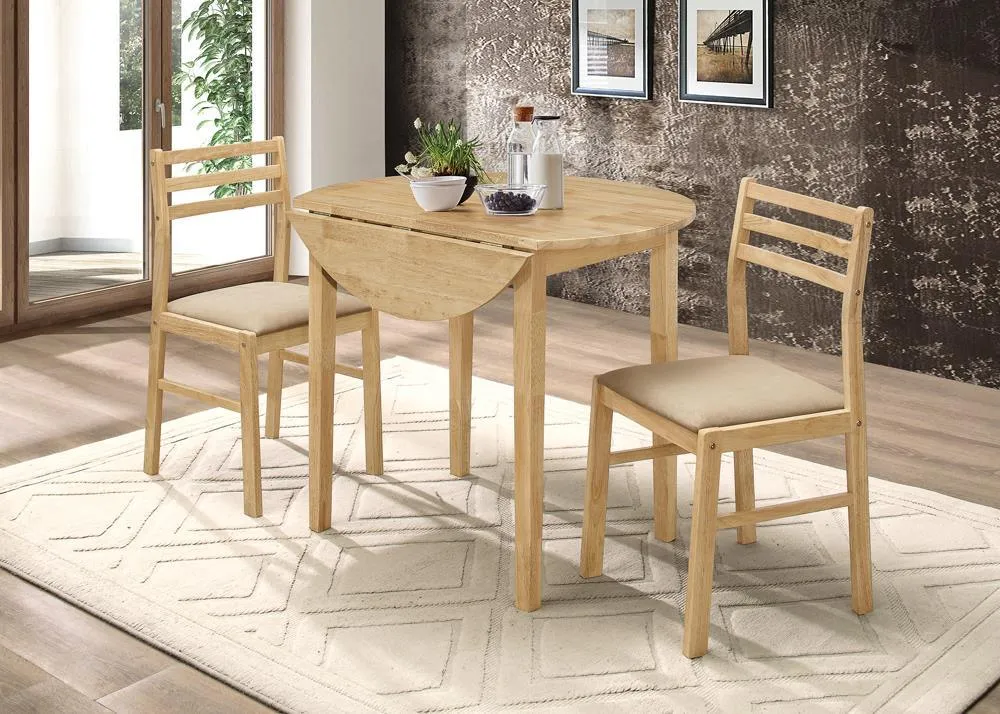 Bucknell Natural/Tan 3-Piece Dining Set with Drop Leaf - Image 15