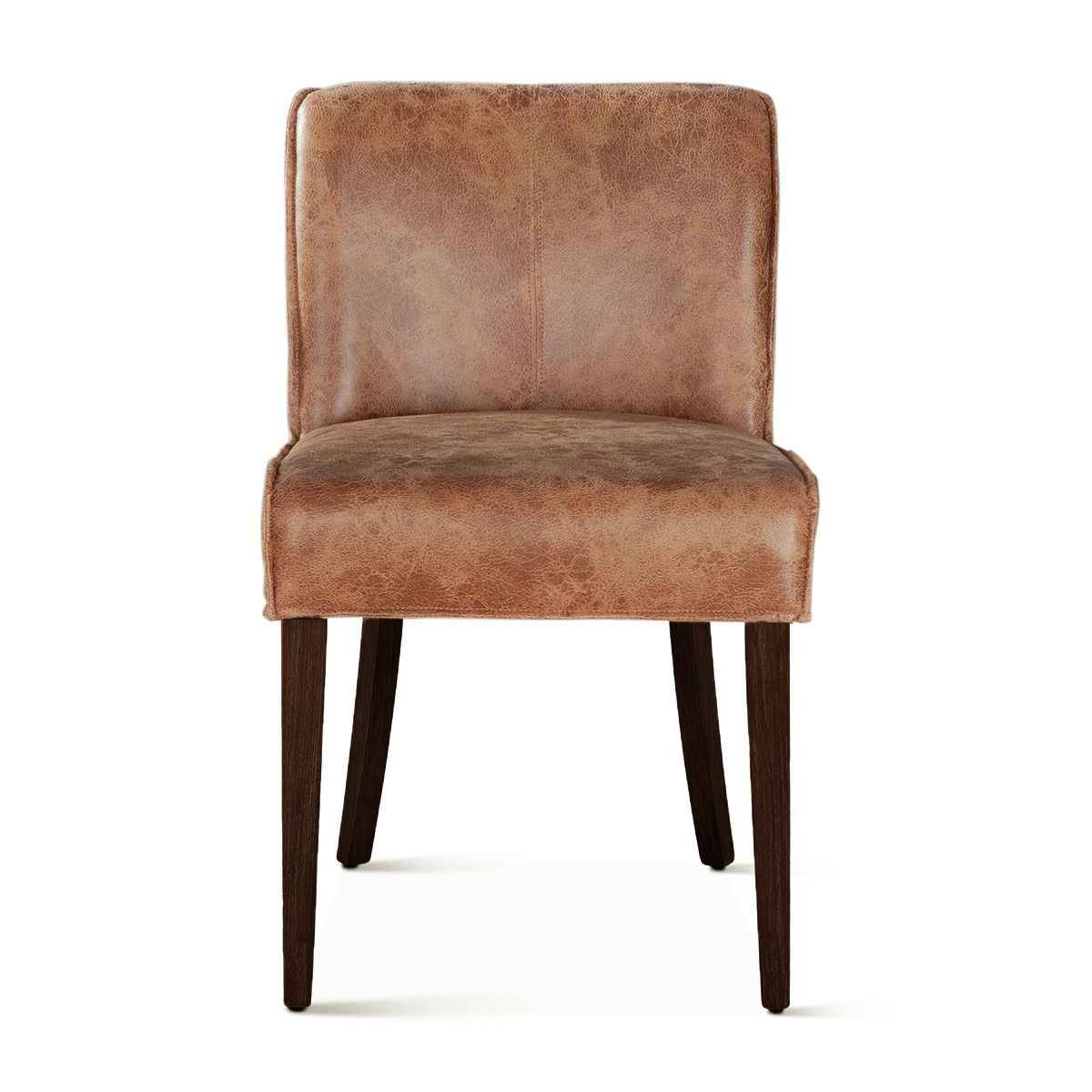 Buddy 20" Dining Chair in Tan Leather with Matte Brown Legs - Image 2