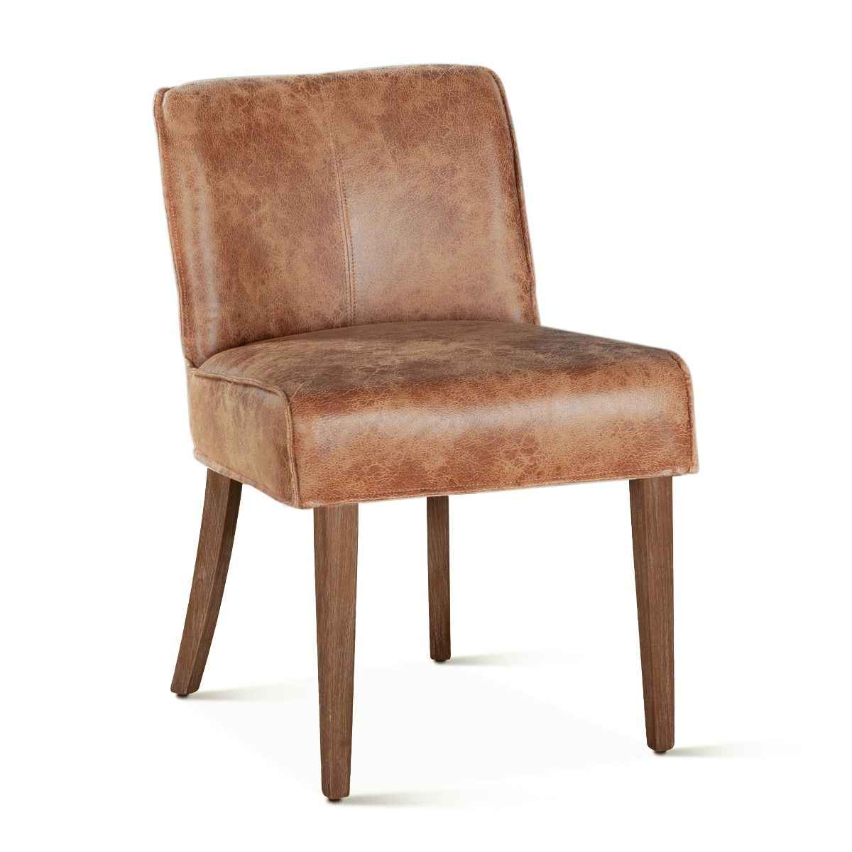 Buddy 20" Dining Chair in Tan Leather with Natural Legs - Image 2