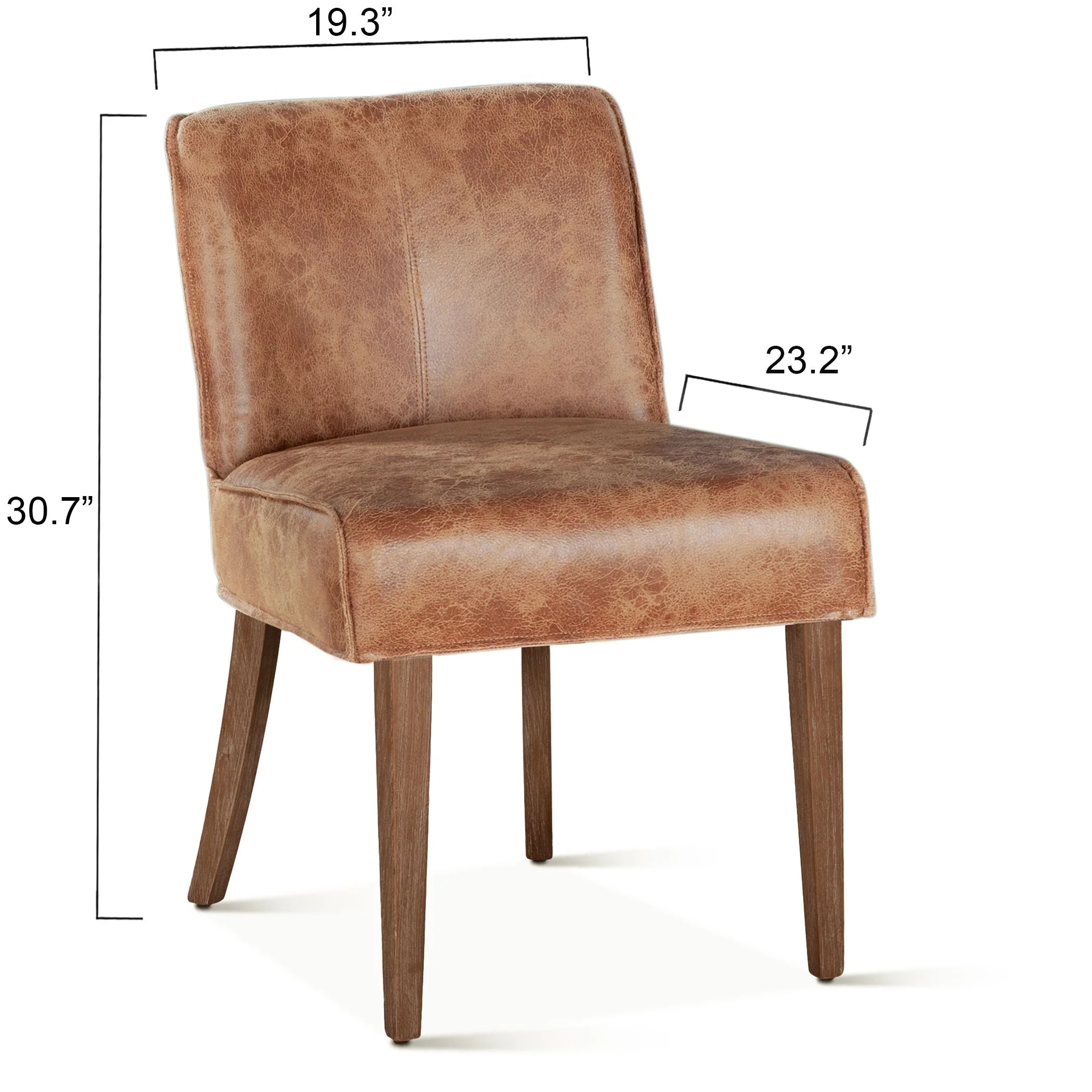 Buddy 20" Dining Chair in Tan Leather with Natural Legs - Image 8
