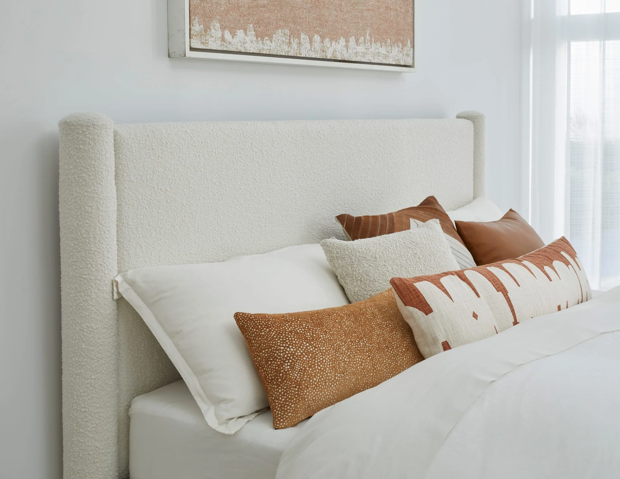 Burke Cottage Cheese Full Upholstered Platform Bed - Image 2