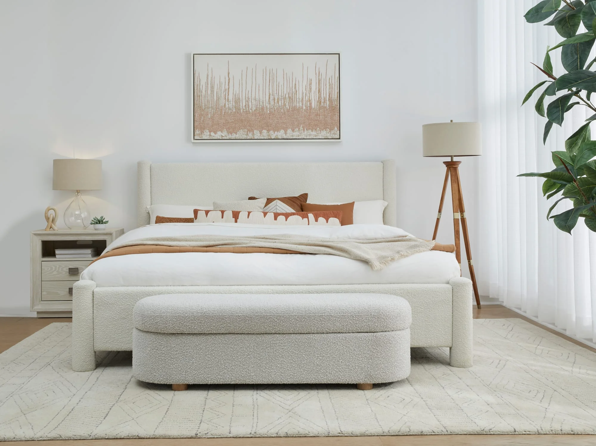 Burke Cottage Cheese King Upholstered Platform Bed - Image 7