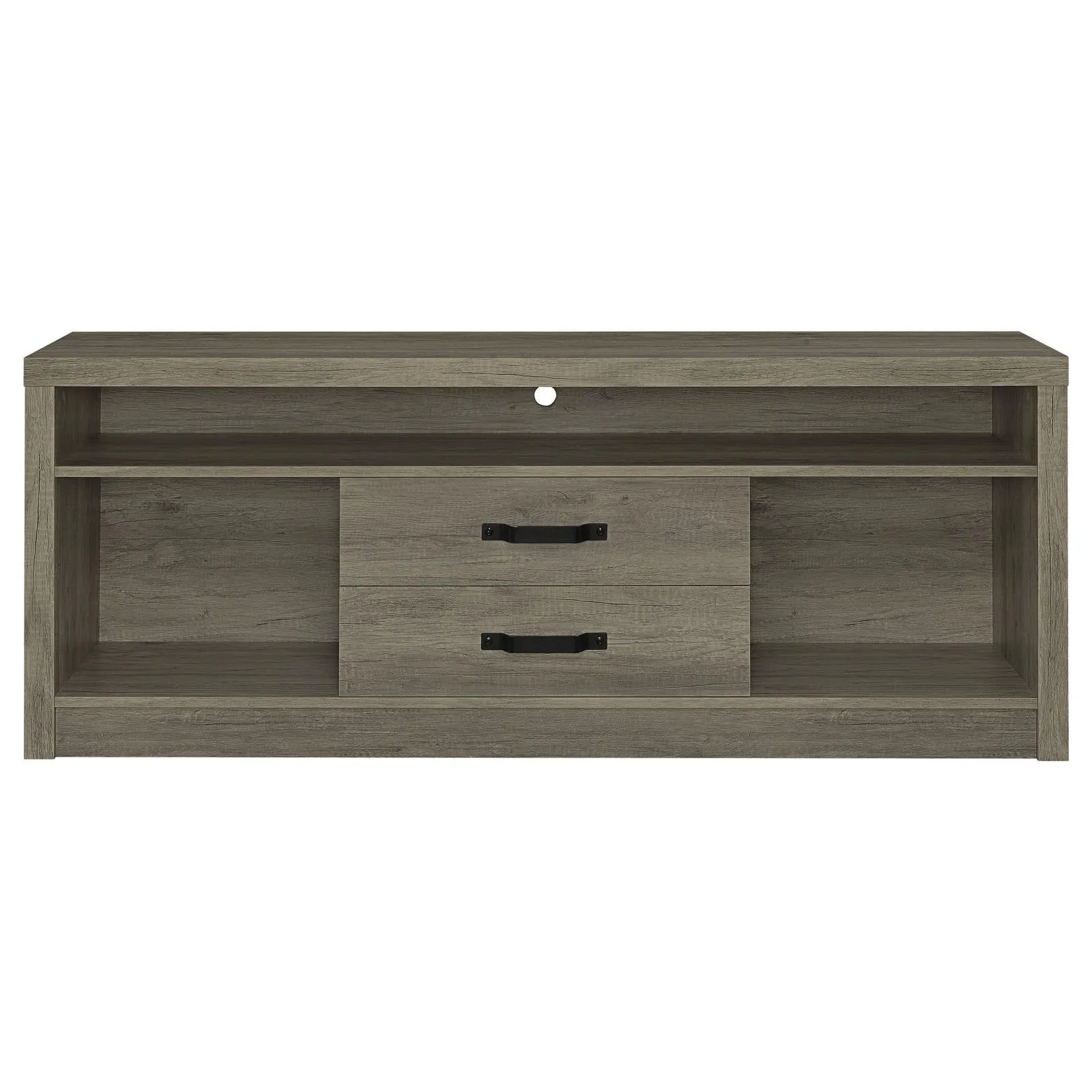 Burke Gray Driftwood 2-Drawer TV Console - Image 4