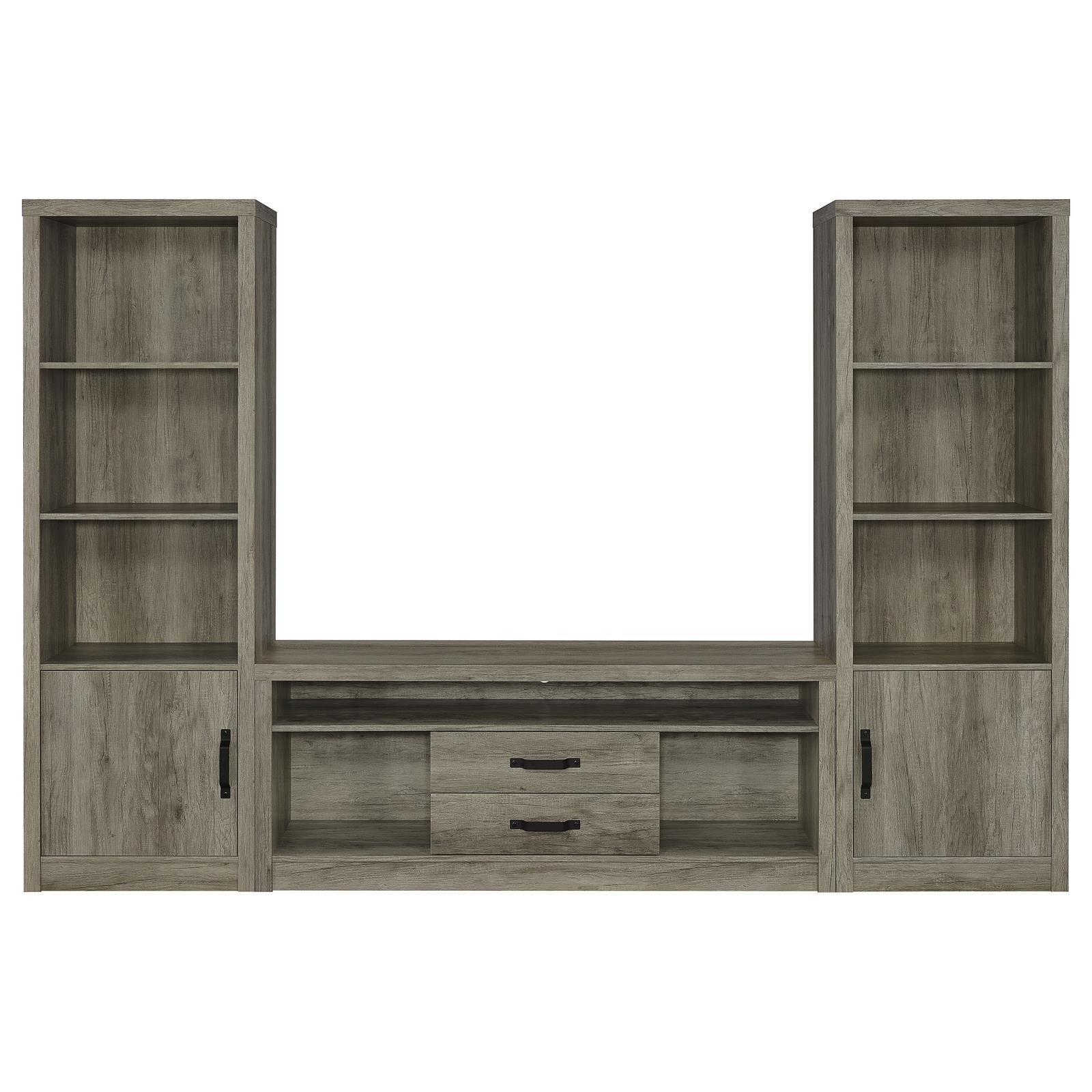 Burke Gray Driftwood 3-piece Entertainment Center - Image 2
