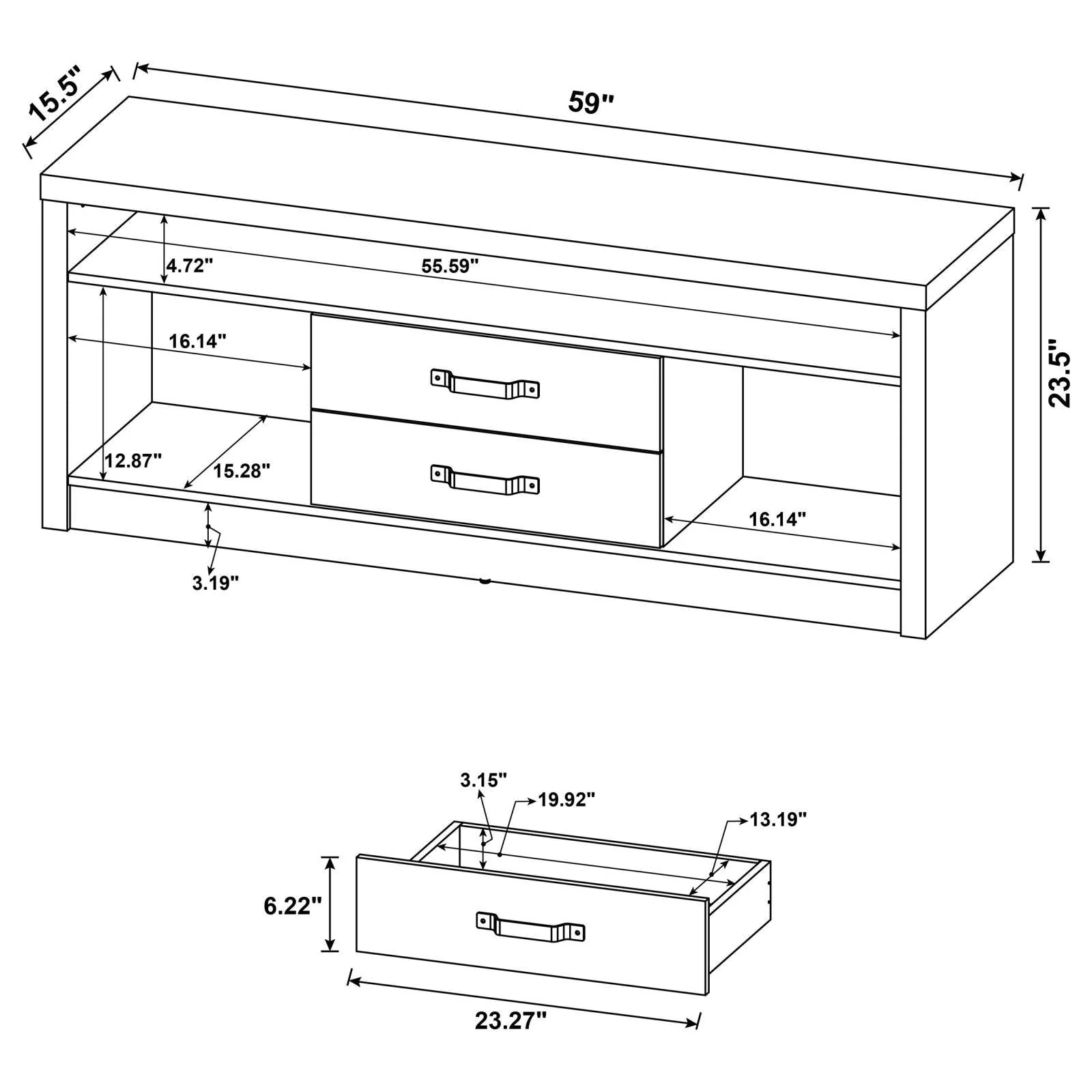 Burke Gray Driftwood 3-piece Entertainment Center - Image 8
