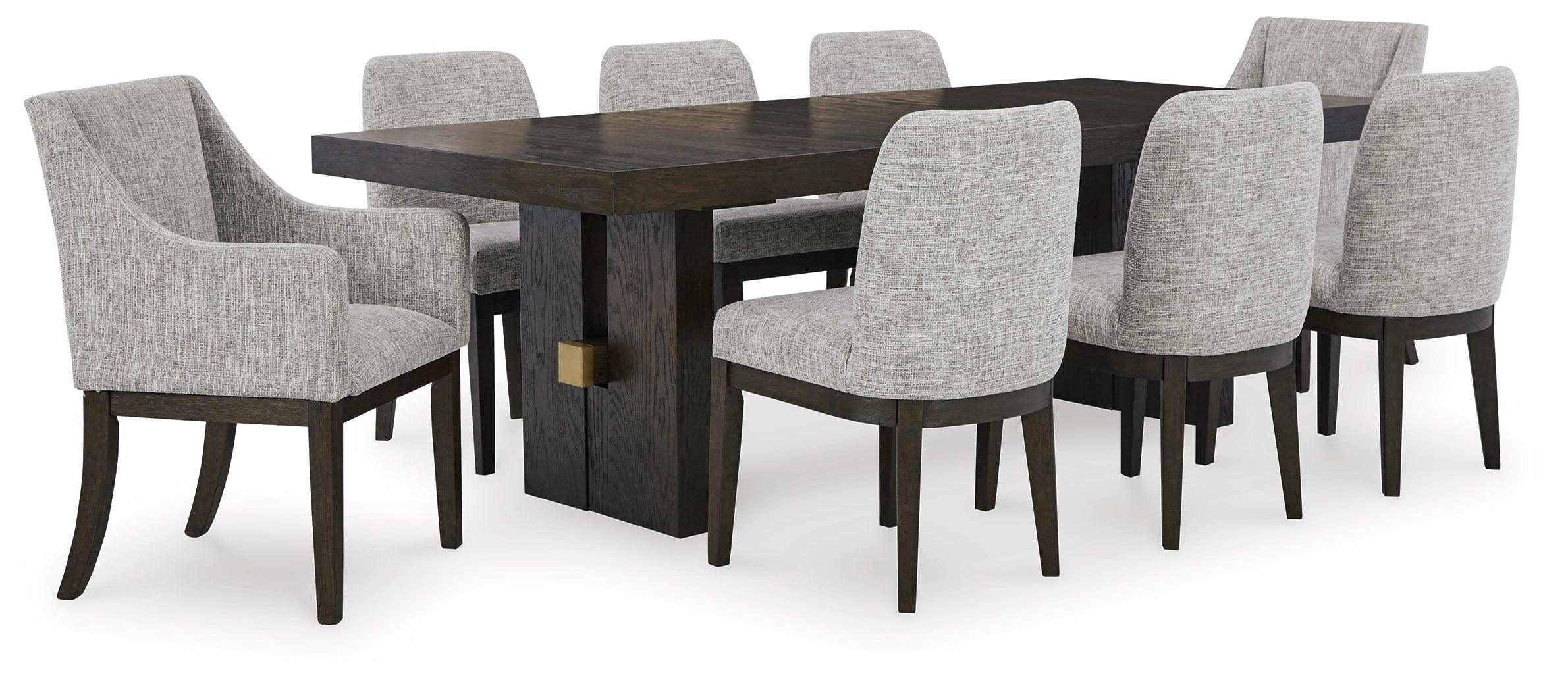 Burkhaus Dark Brown Dining Table and 8 Chairs - Image 9