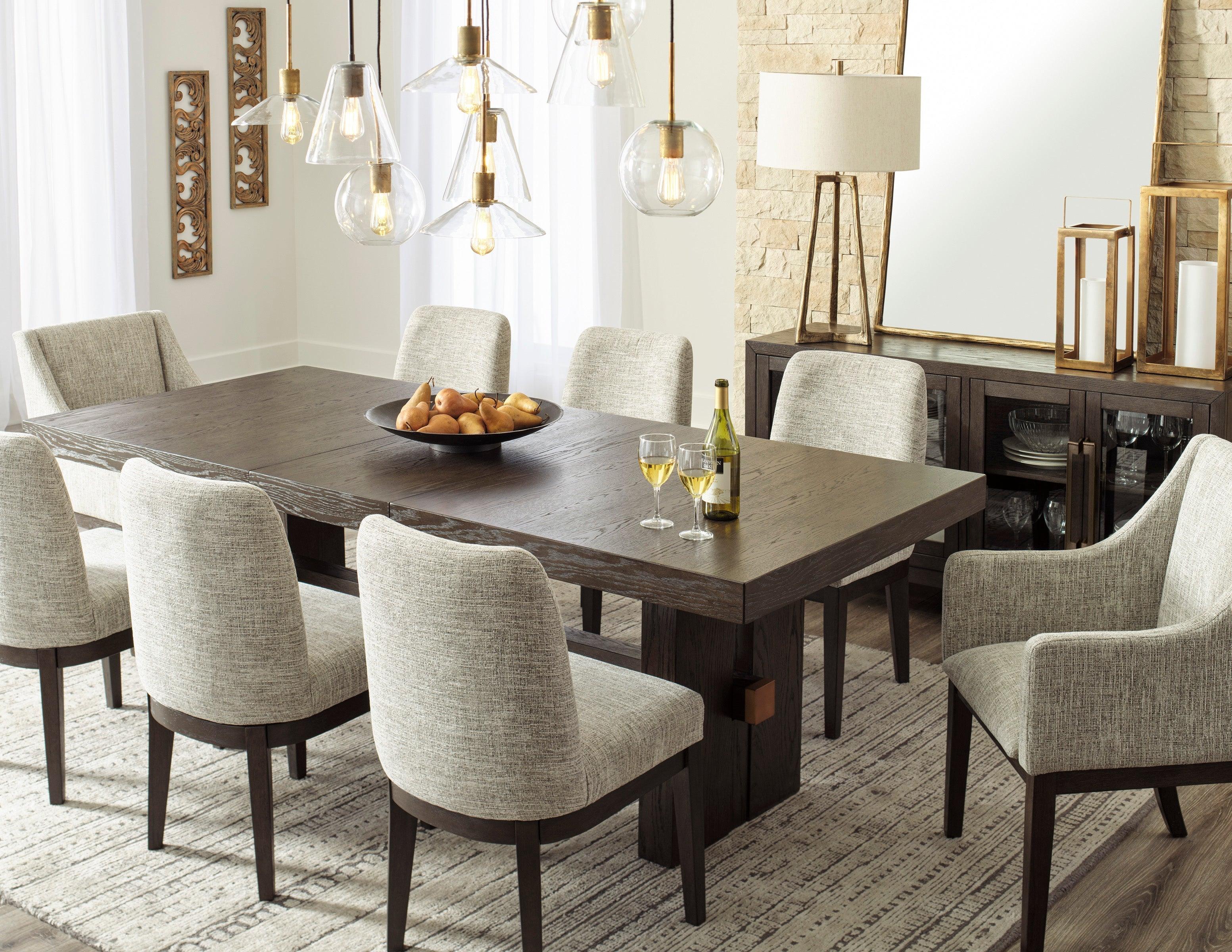 Burkhaus Dark Brown Extendable Dining Set - Image 12