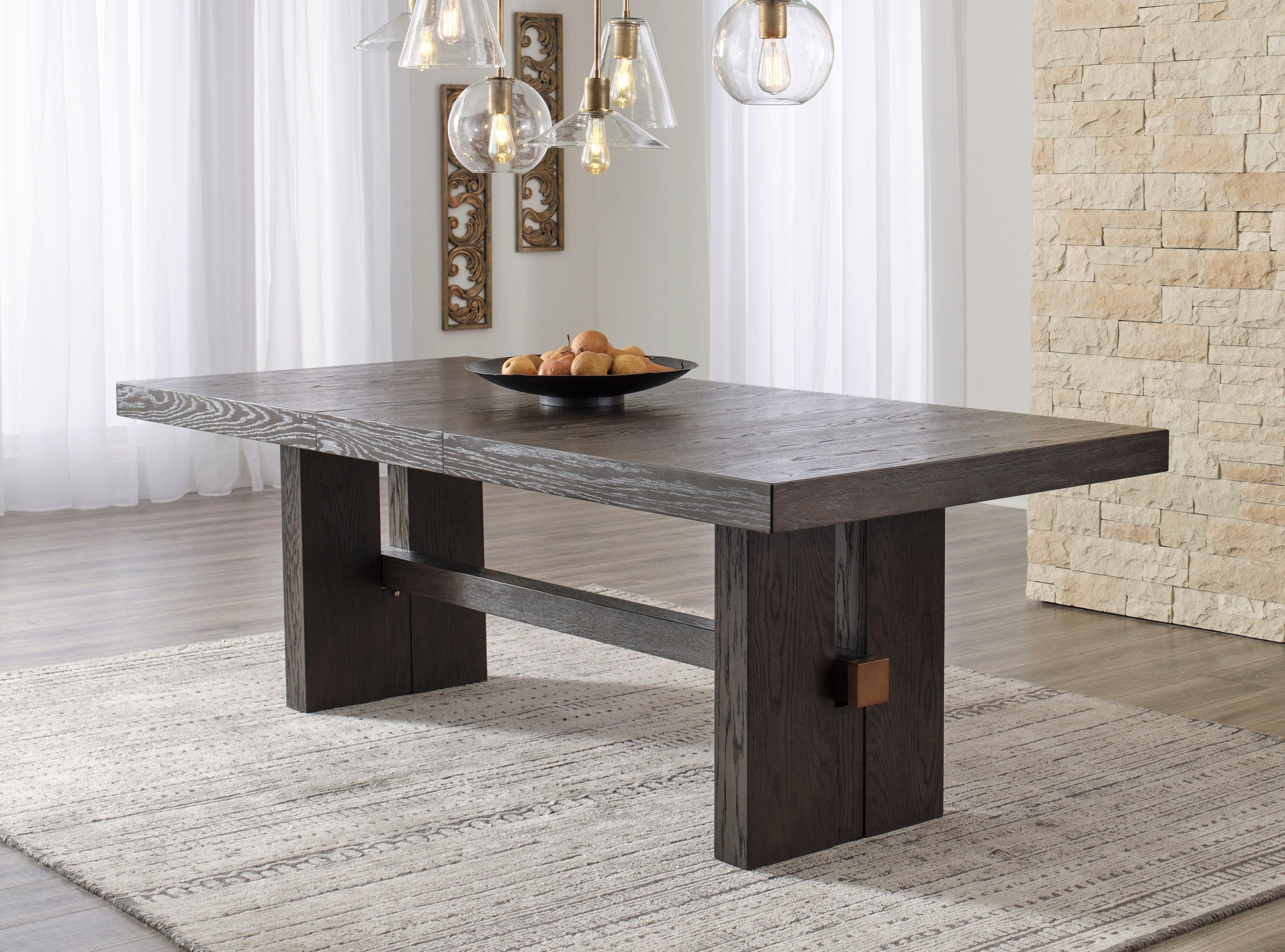 Burkhaus Dark Brown Extendable Upholstered Dining Set - Image 4