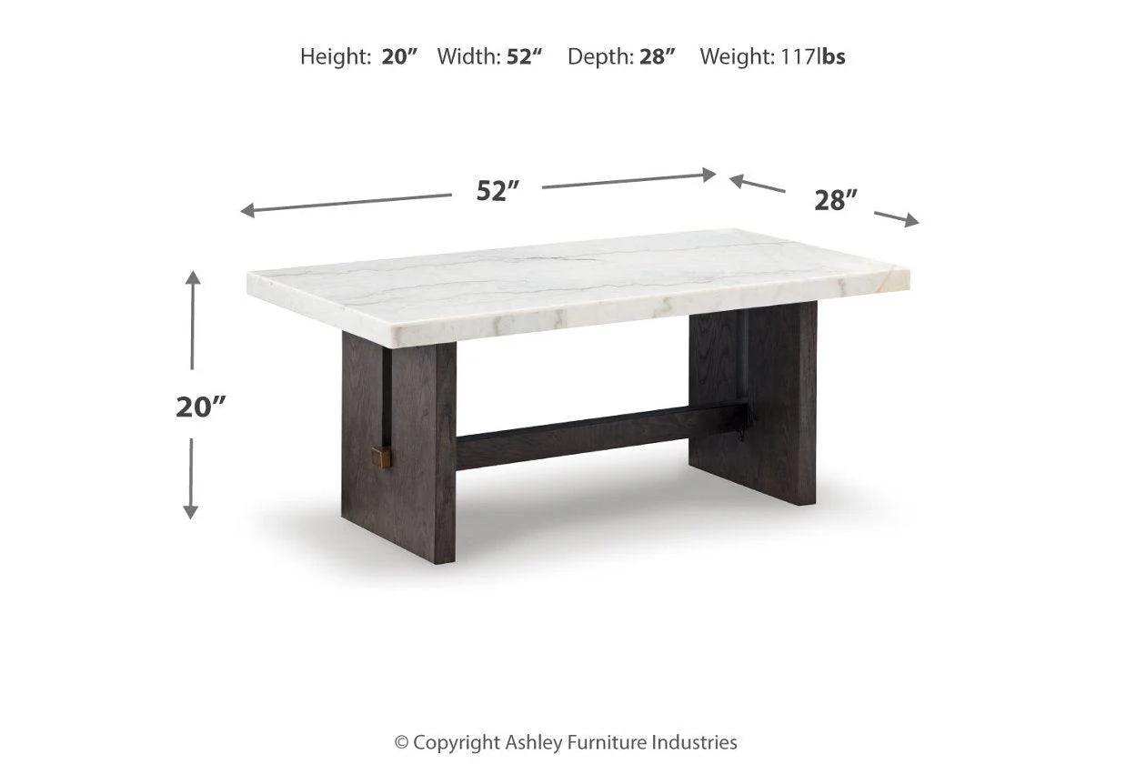 Burkhaus White/Dark Brown Coffee Table and 2 Ends - Image 10
