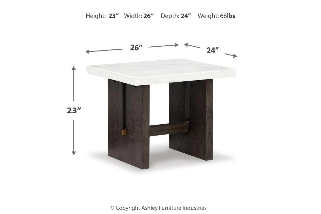 Burkhaus White/Dark Brown Coffee Table and 2 Ends - Image 11