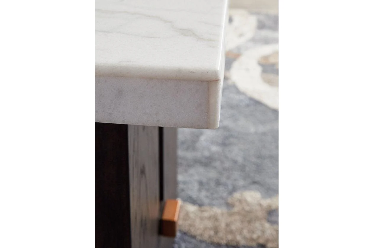 Burkhaus White/Dark Brown Coffee Table and 2 Ends - Image 16