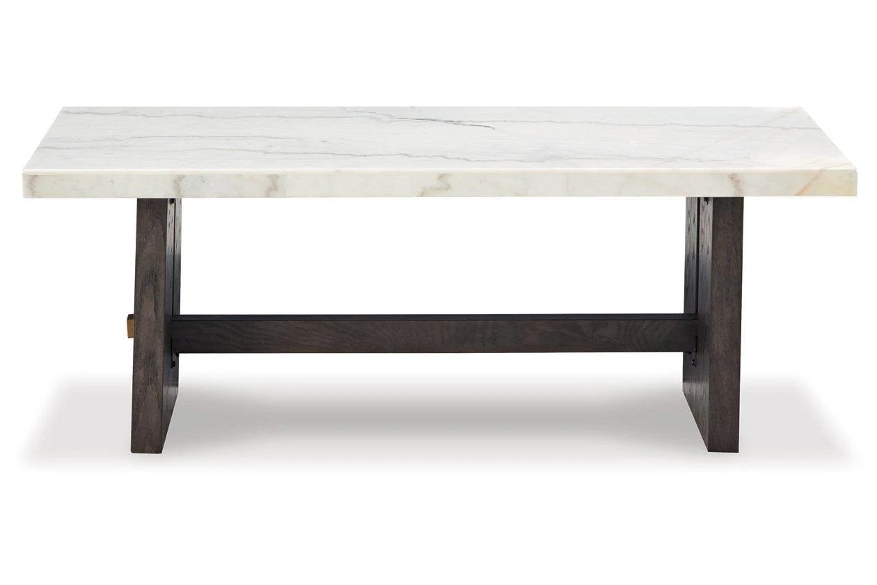 Burkhaus White/Dark Brown Coffee Table and 2 Ends - Image 3