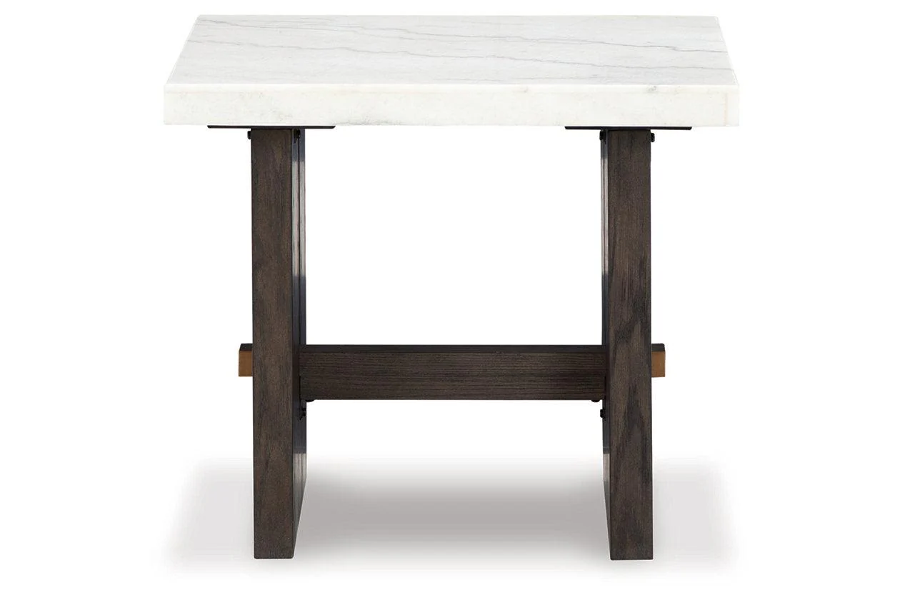 Burkhaus White/Dark Brown Coffee Table and 2 Ends - Image 7