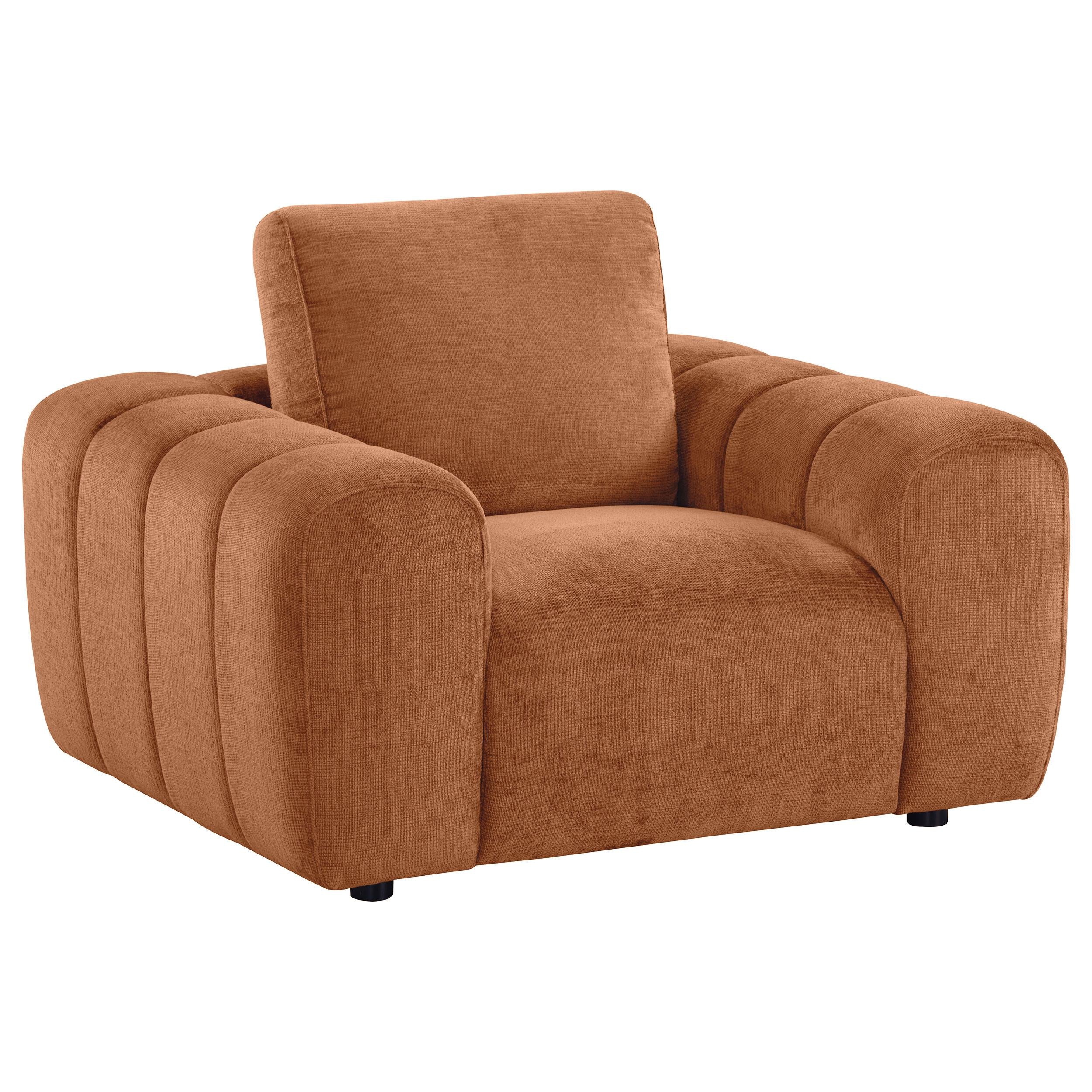 Burnett Burnt Orange 3-piece Chenille Upholstered Sofa Set - Image 7