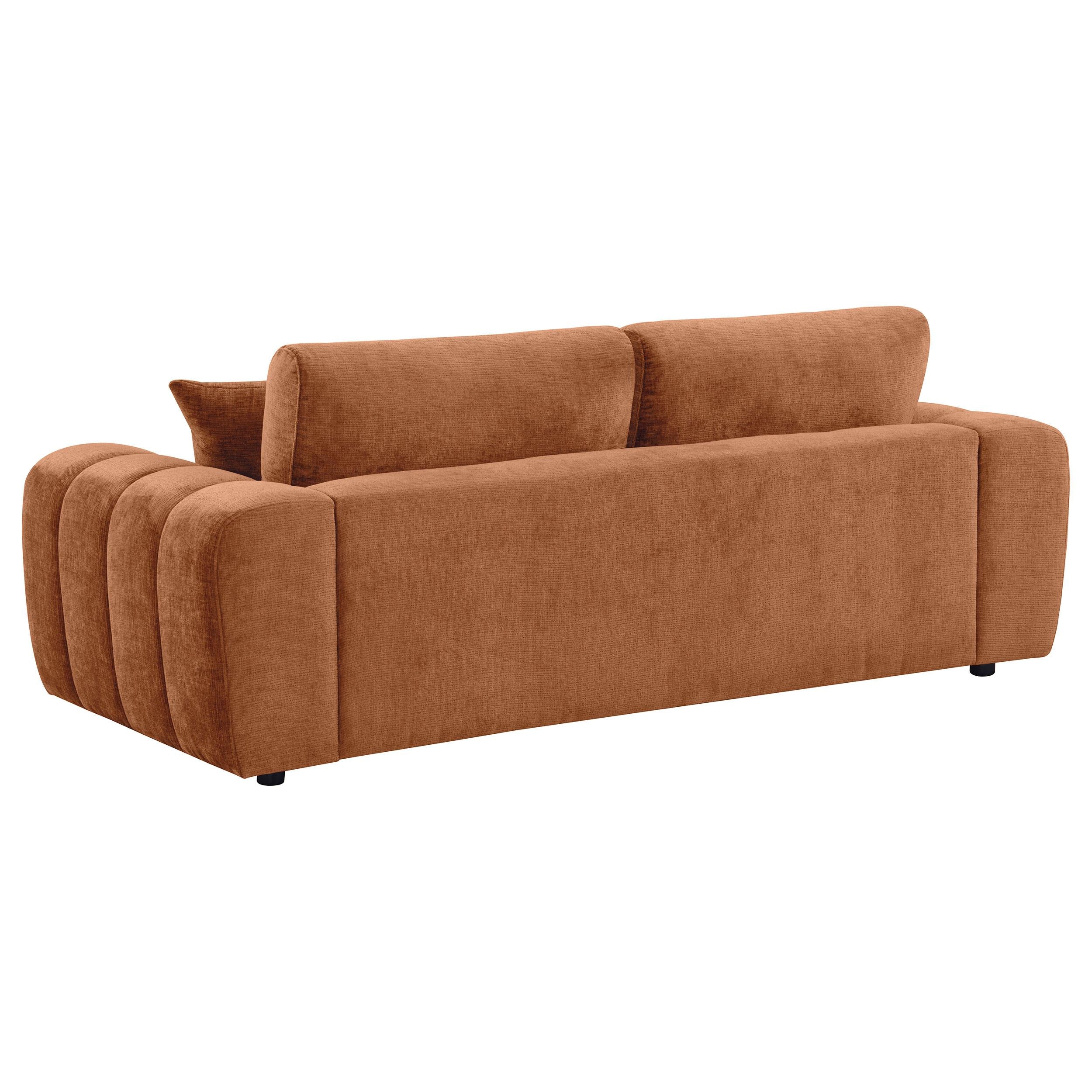 Burnett Burnt Orange 4-piece Chenille Upholstered Sofa Set - Image 4