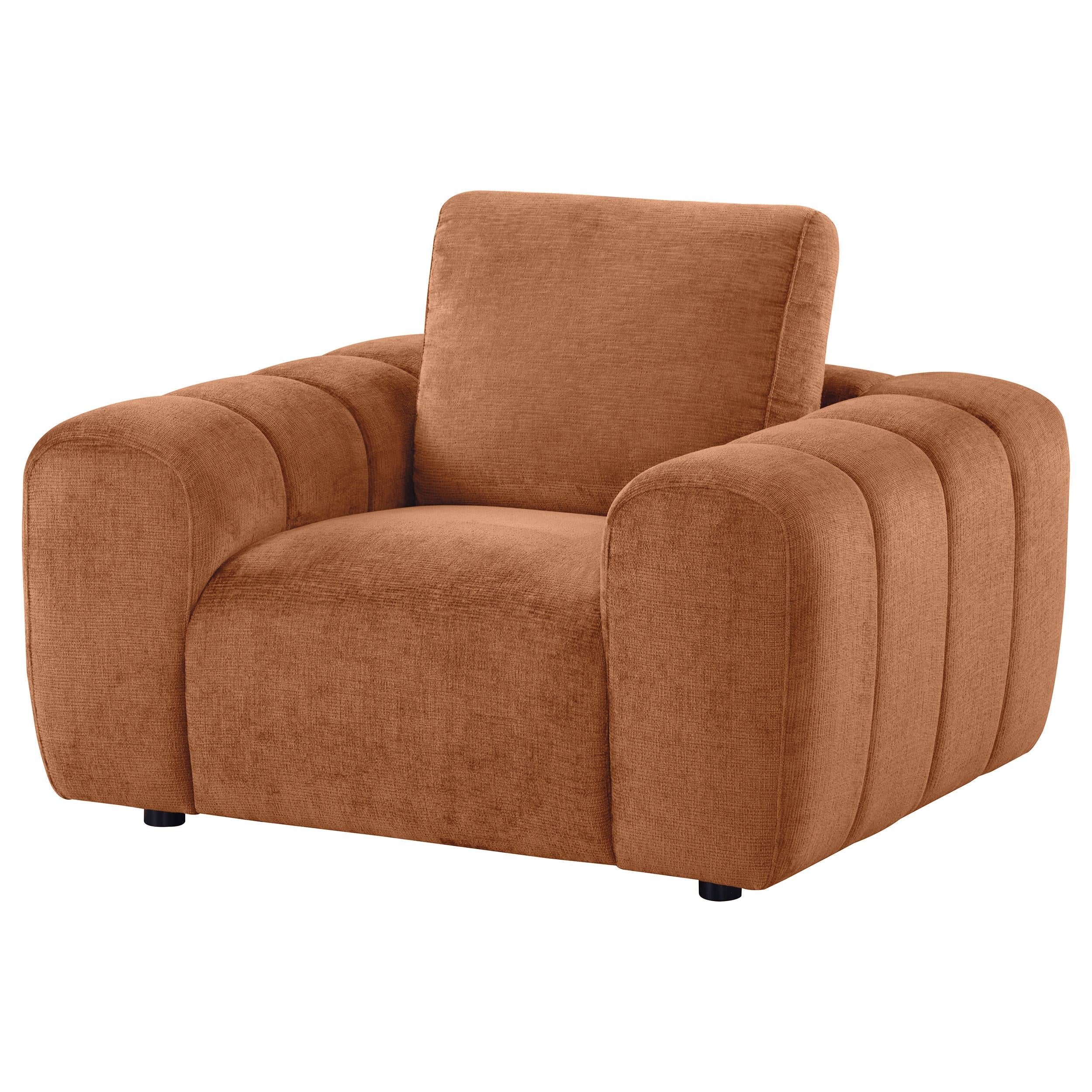 Burnett Chenille Upholstered Accent Chair Burnt Orange - Image 3