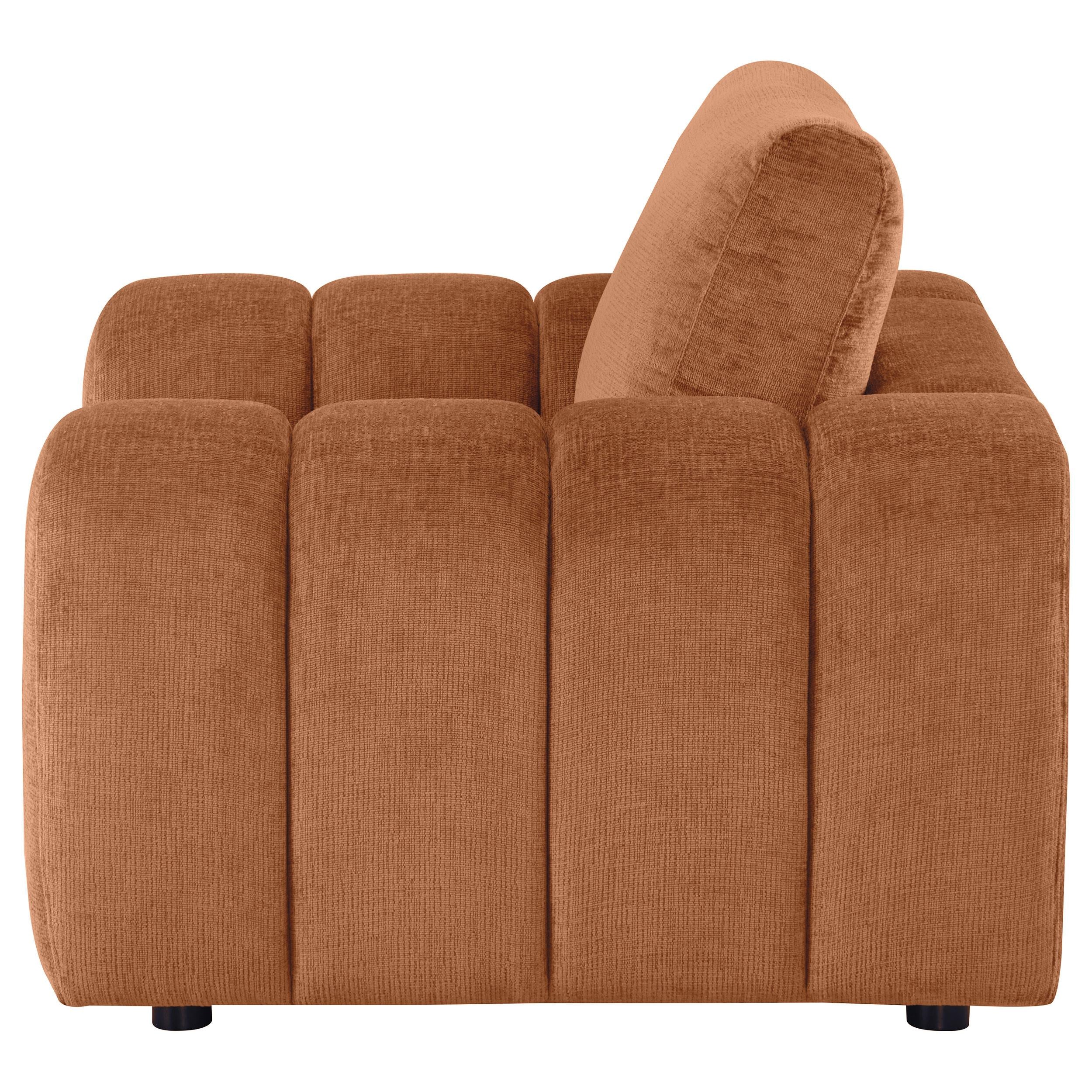 Burnett Chenille Upholstered Accent Chair Burnt Orange - Image 4