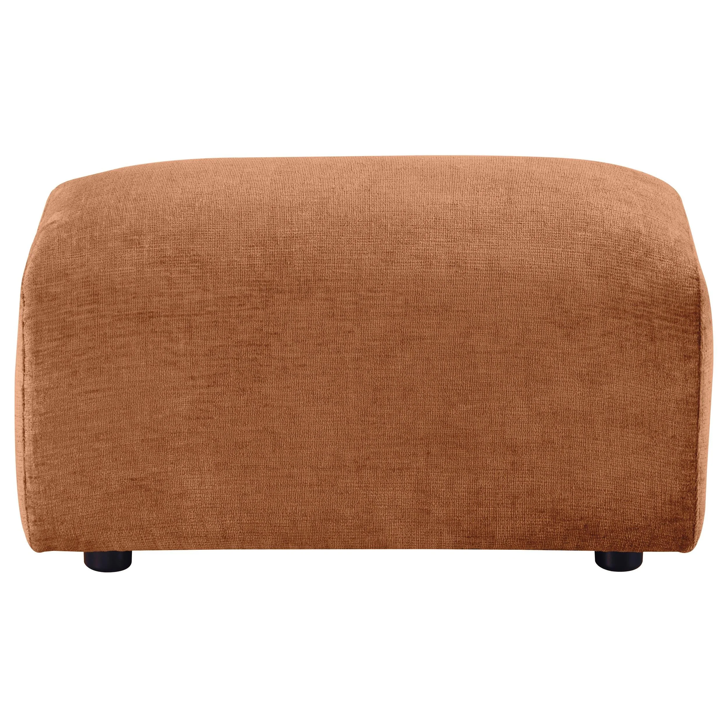 Burnett Chenille Upholstered Ottoman Burnt Orange - Image 2