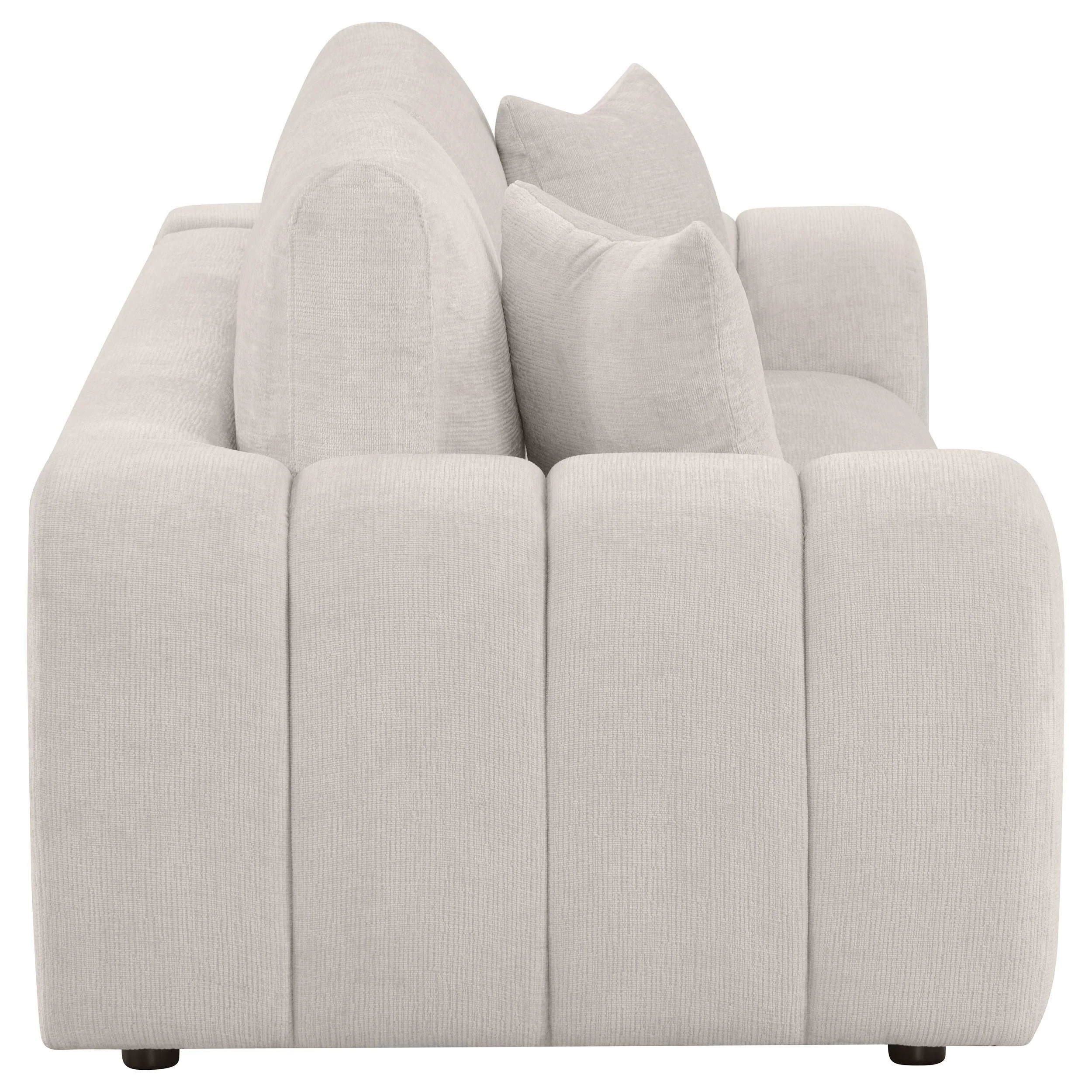 Burnett Chenille Upholstered Wide Arm Sofa Ivory - Image 8