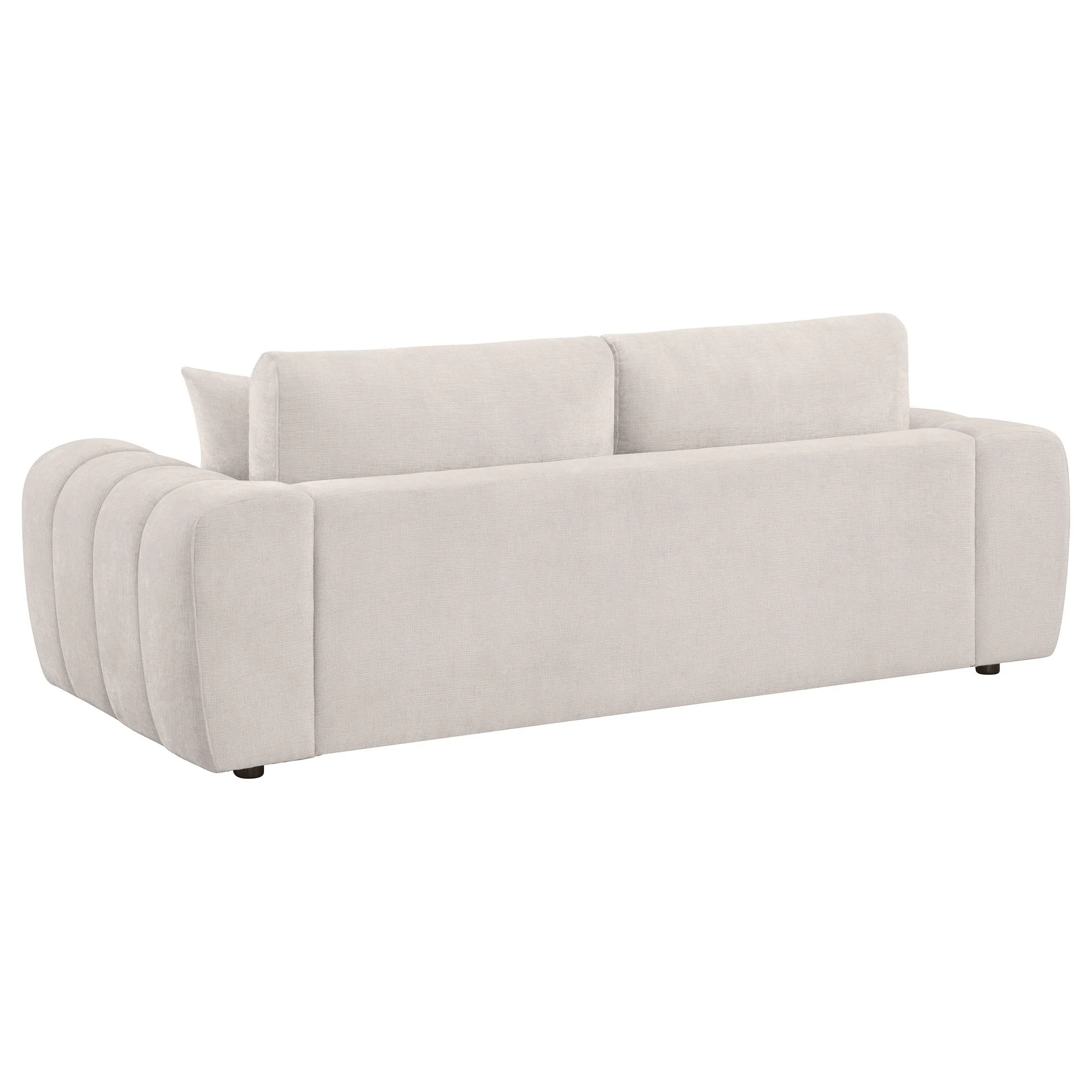 Burnett Ivory 3-piece Chenille Upholstered Sofa Set - Image 4