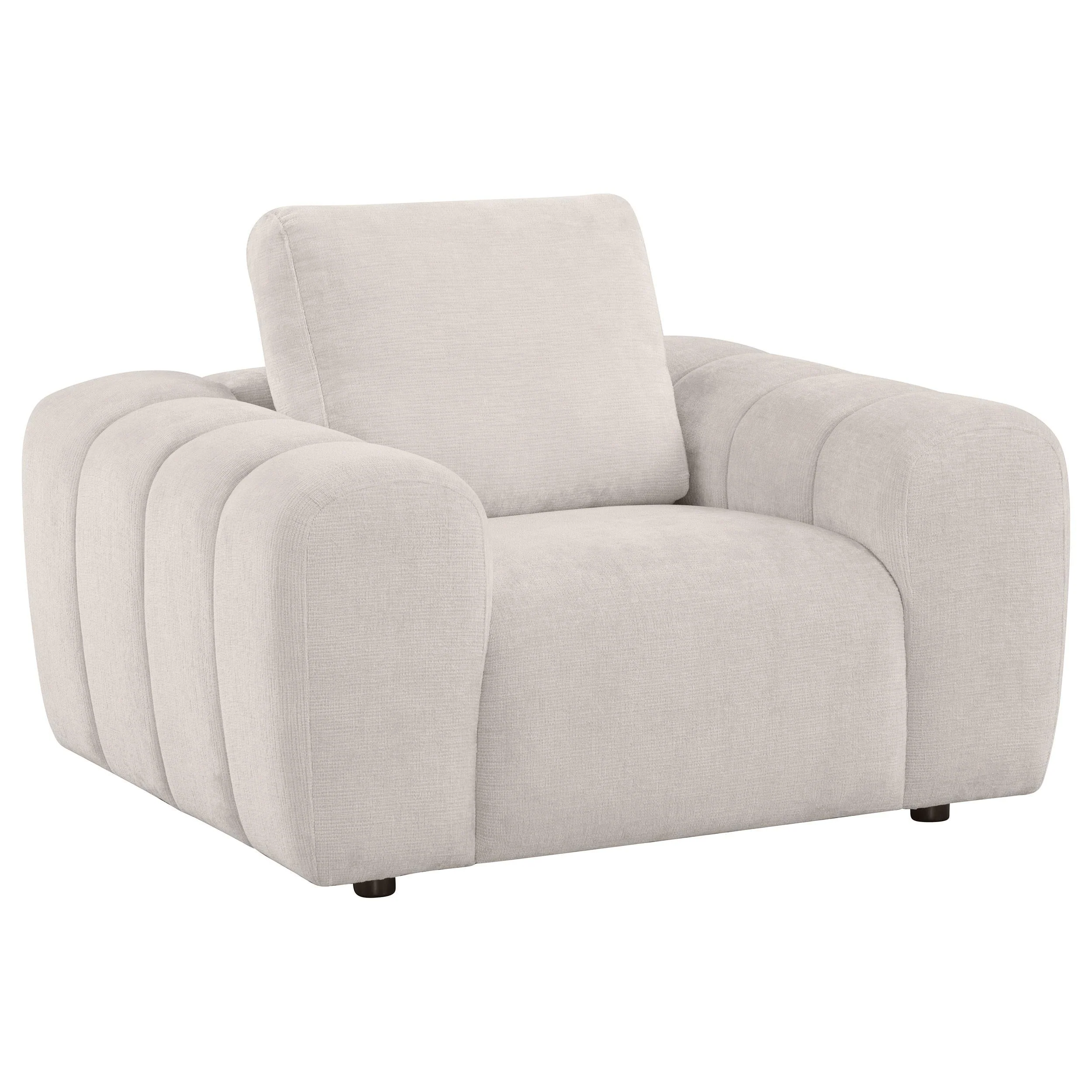 Burnett Ivory 3-piece Chenille Upholstered Sofa Set - Image 7