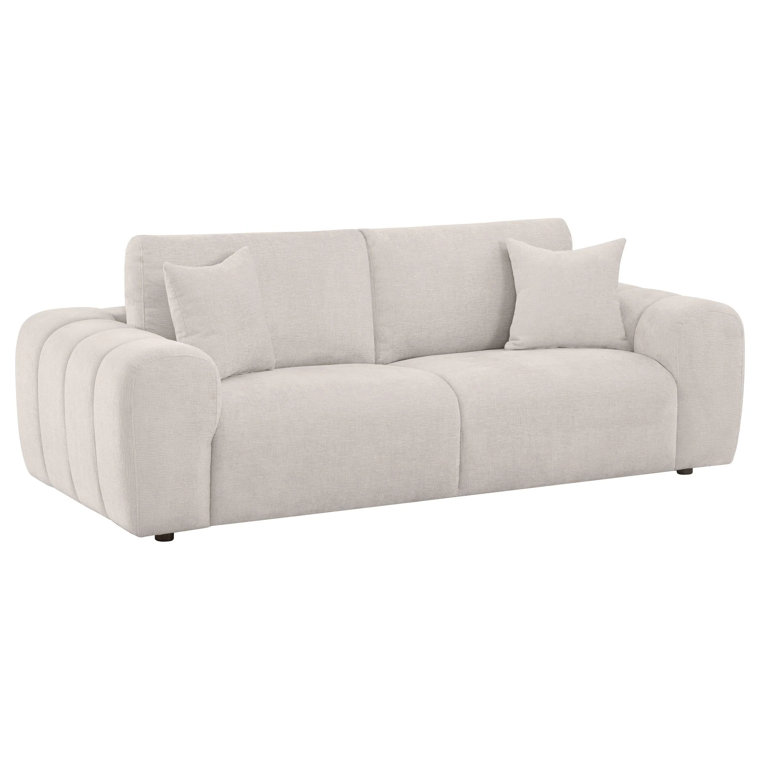 Burnett Ivory 4-piece Chenille Upholstered Sofa Set - Image 3