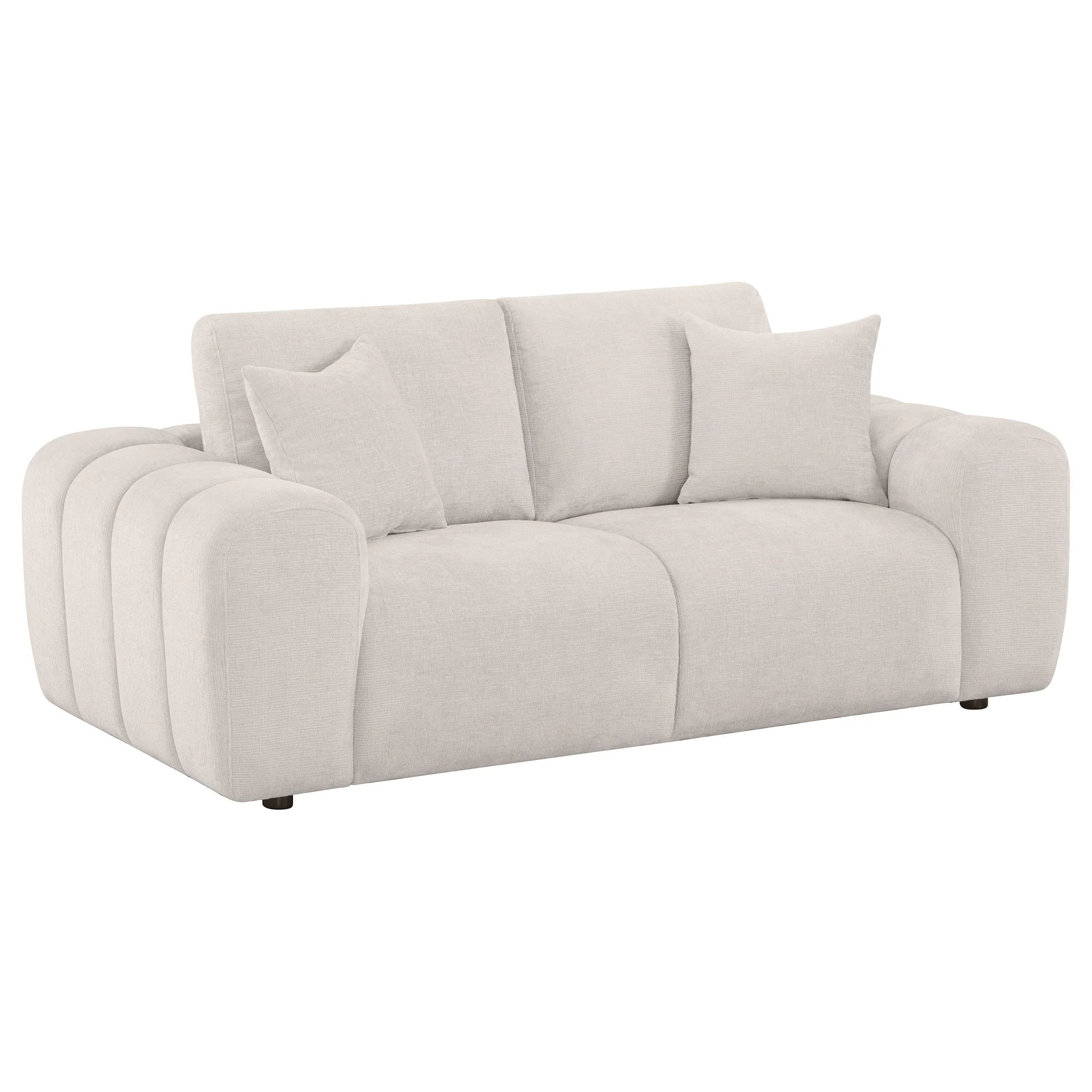 Burnett Ivory 4-piece Chenille Upholstered Sofa Set - Image 5
