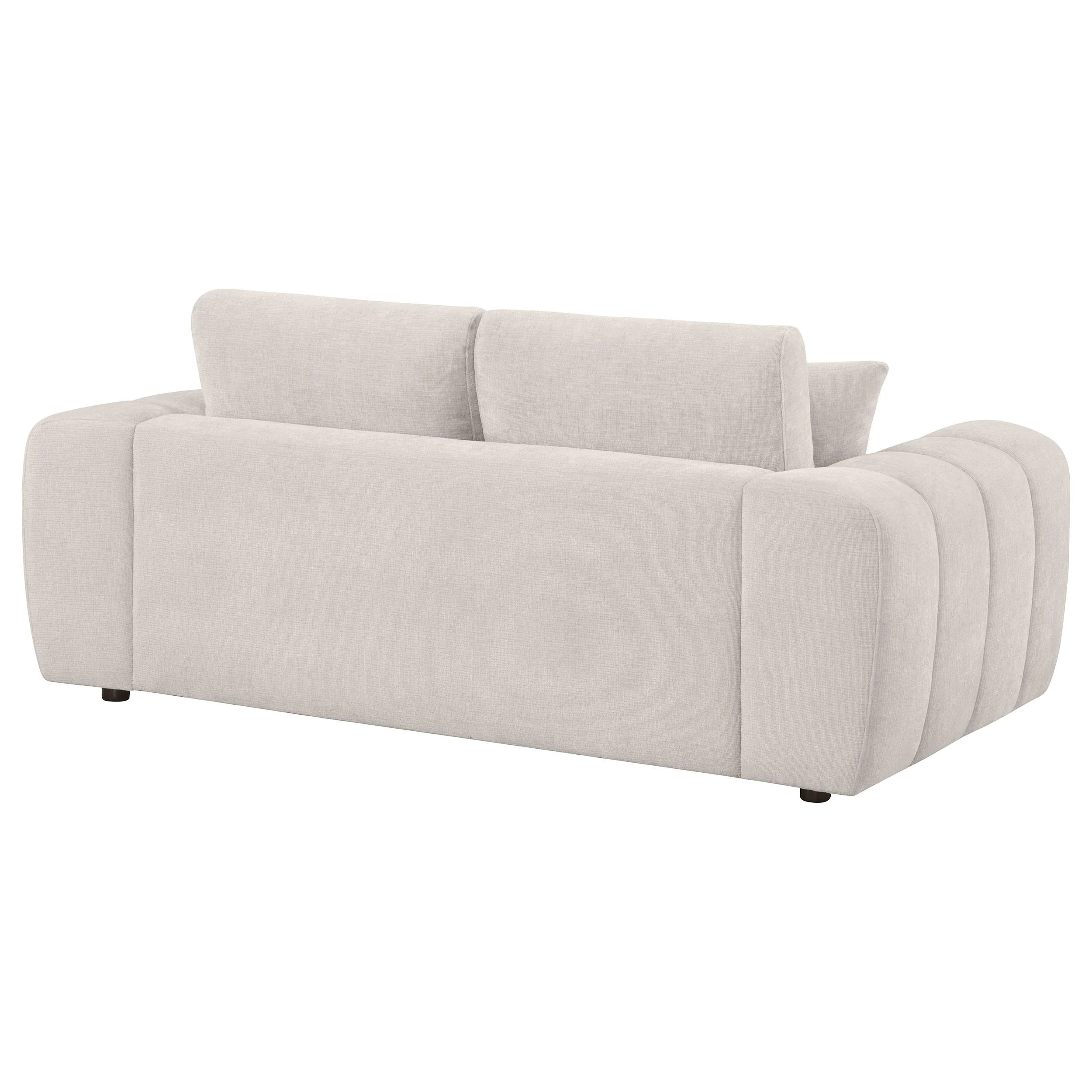 Burnett Ivory Chenille Upholstered Wide Arm Loveseat - Image 6