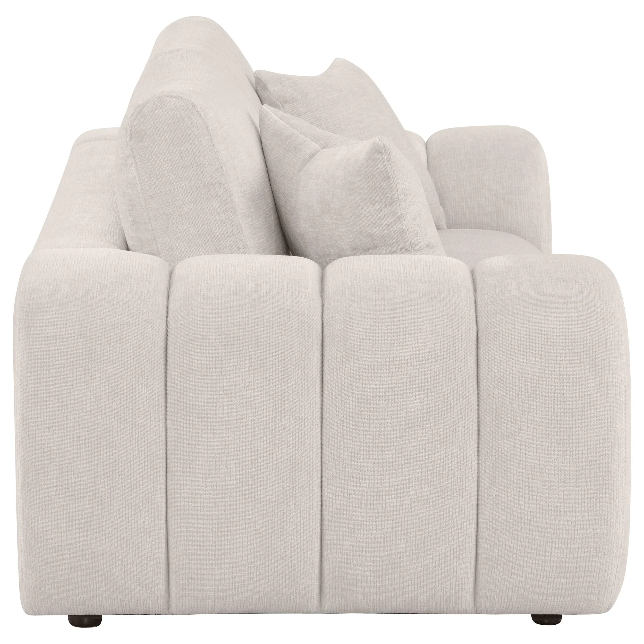 Burnett Ivory Chenille Upholstered Wide Arm Loveseat - Image 7
