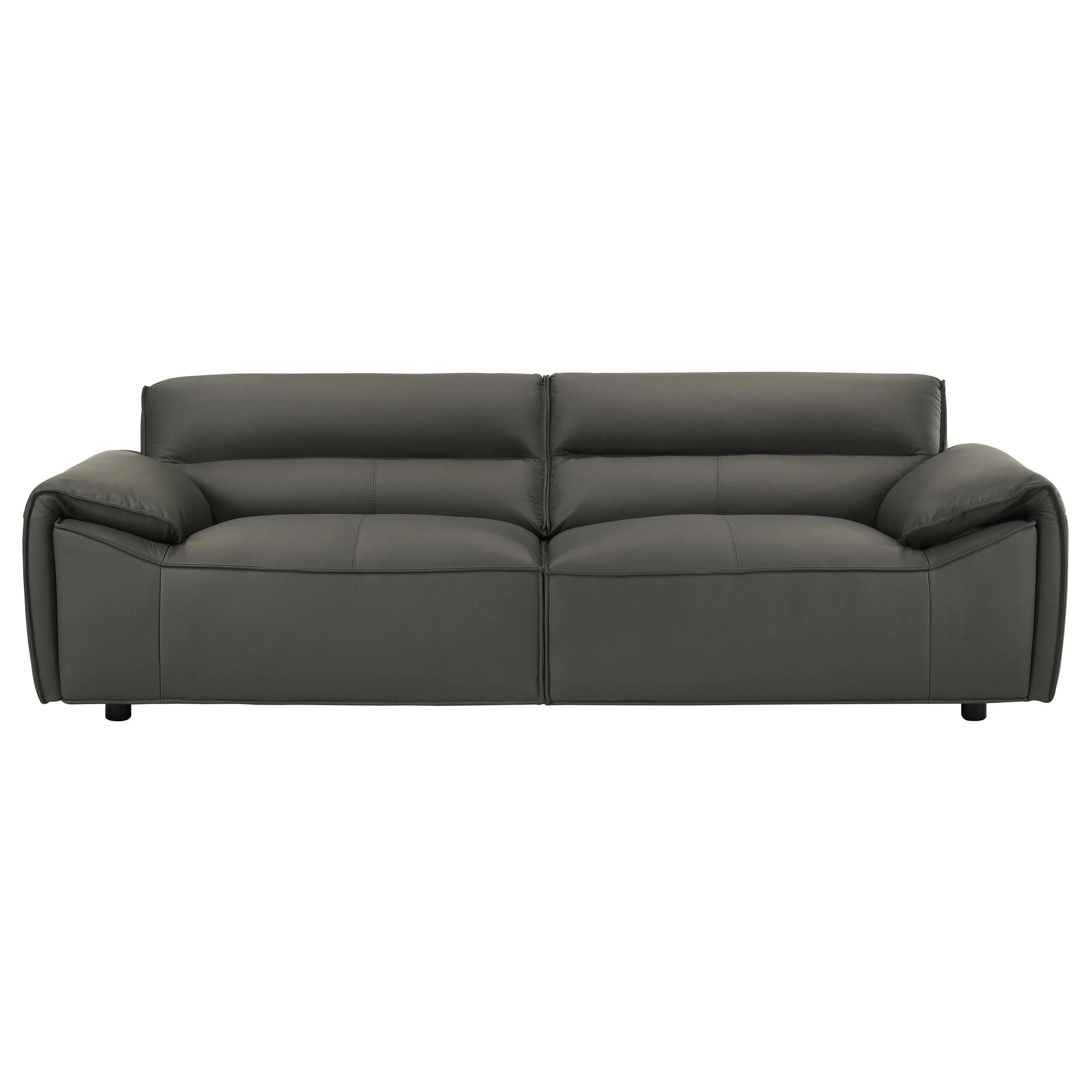 Buxton Graphite 2-Piece Leather Upholstered Living Room Set - Image 3
