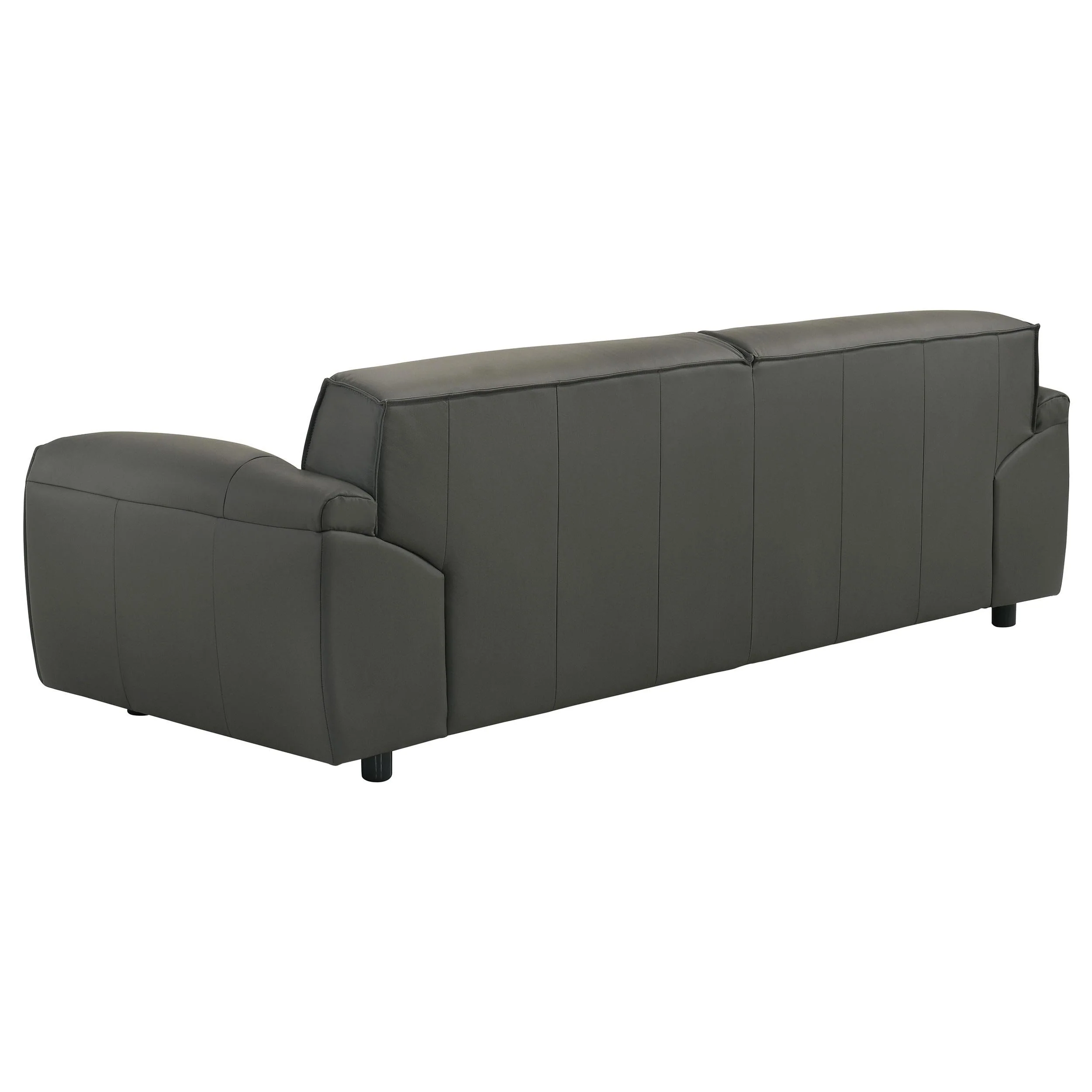 Buxton Graphite 2-Piece Leather Upholstered Living Room Set - Image 4