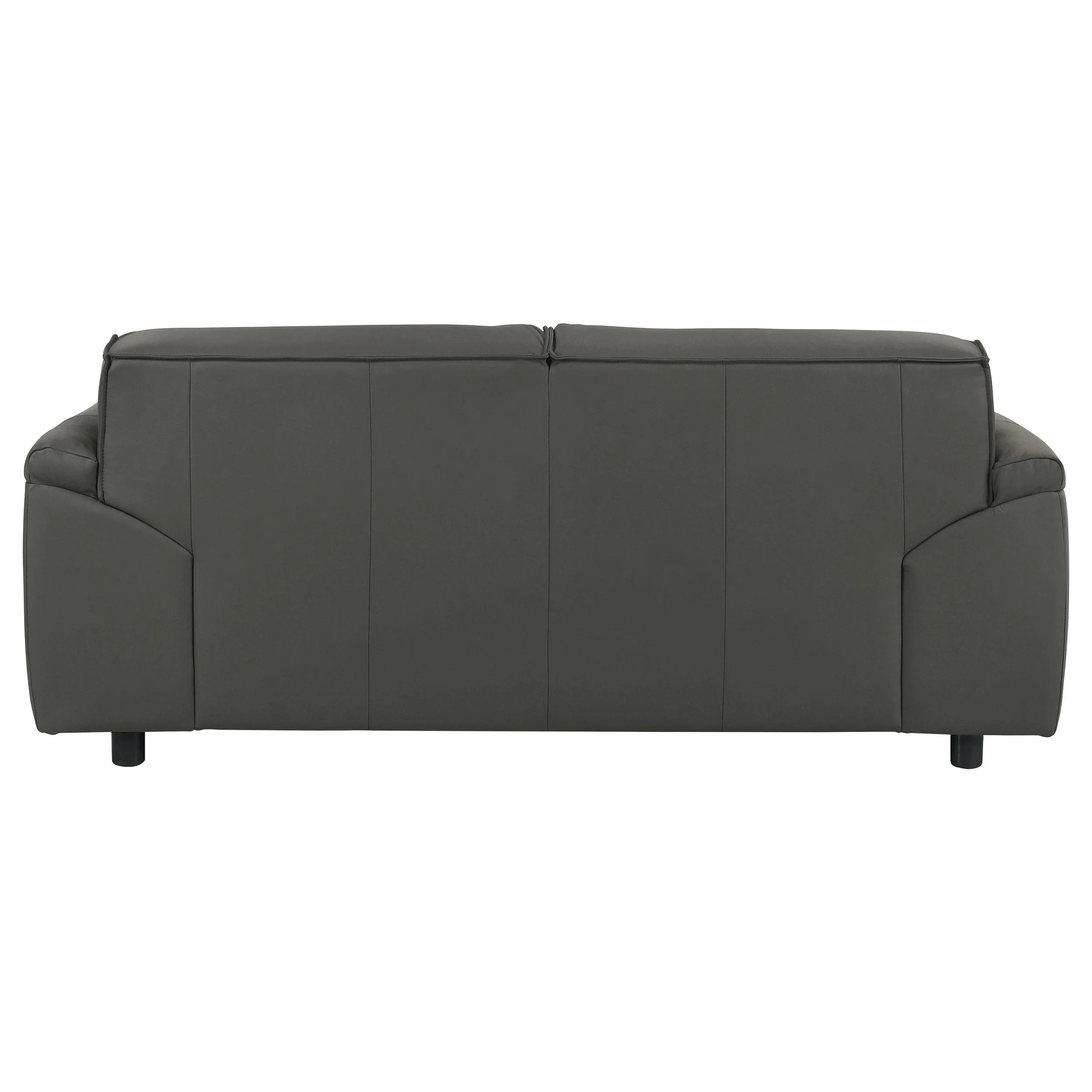 Buxton Graphite Top Grain Leather Upholstered Loveseat - Image 6