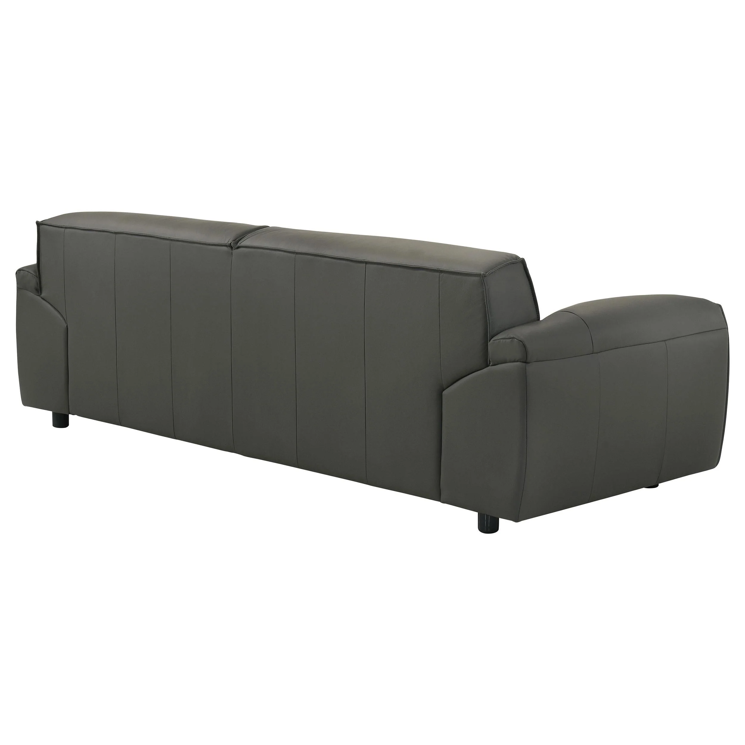 Buxton Graphite Top Grain Leather Upholstered Sofa - Image 7