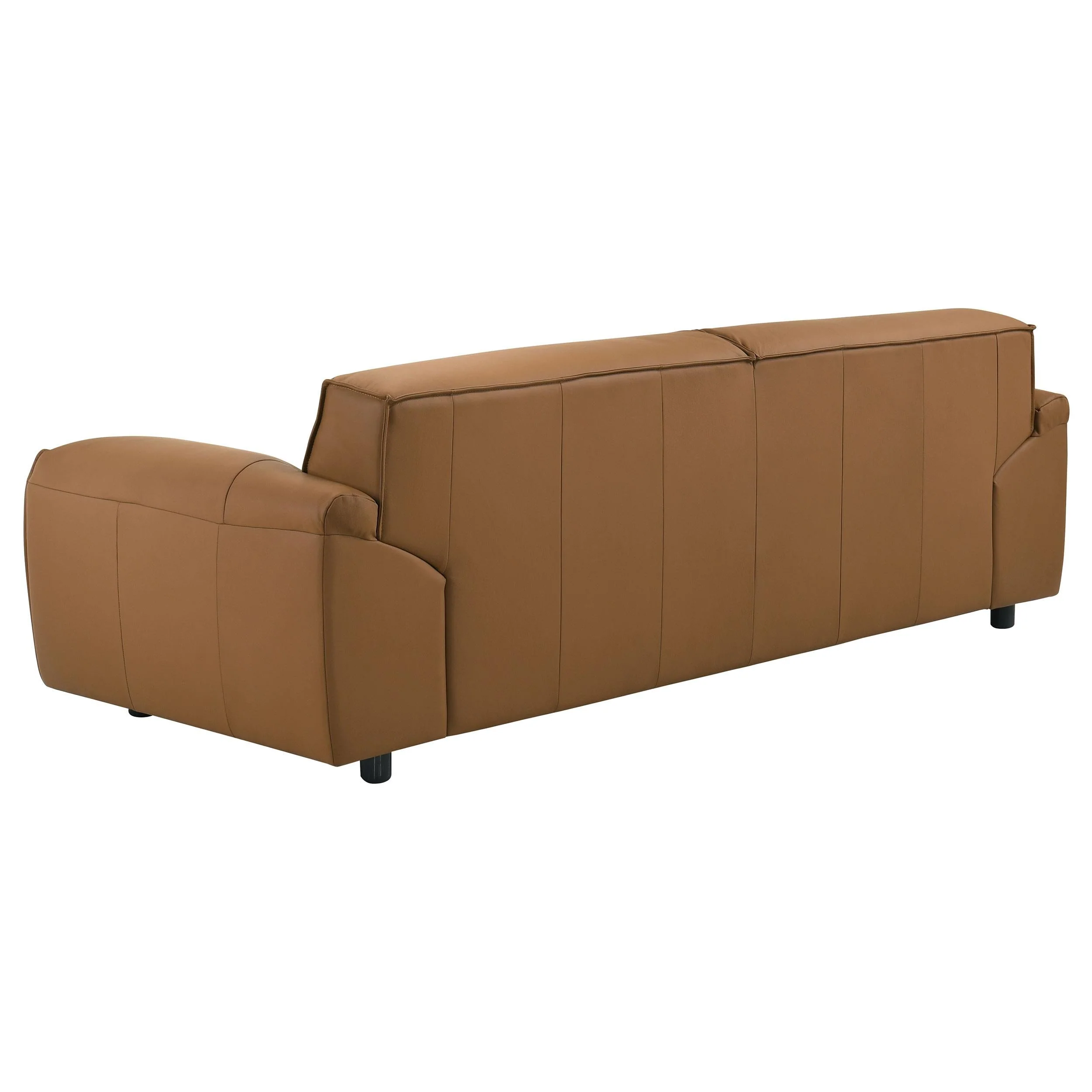 Buxton Orange 2-Piece Leather Upholstered Sofa Living Room Set - Image 4