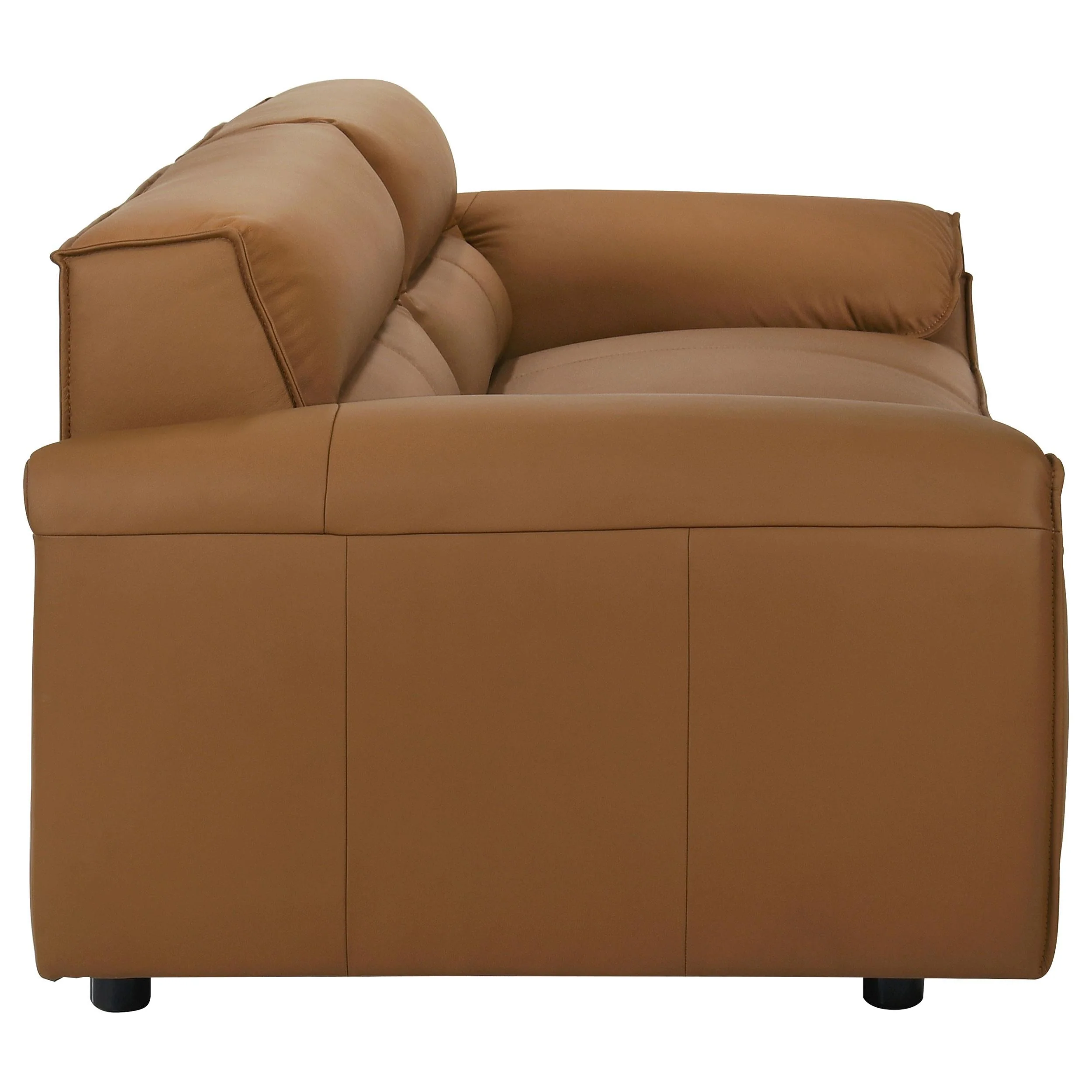 Buxton Orange 2-Piece Leather Upholstered Sofa Living Room Set - Image 5