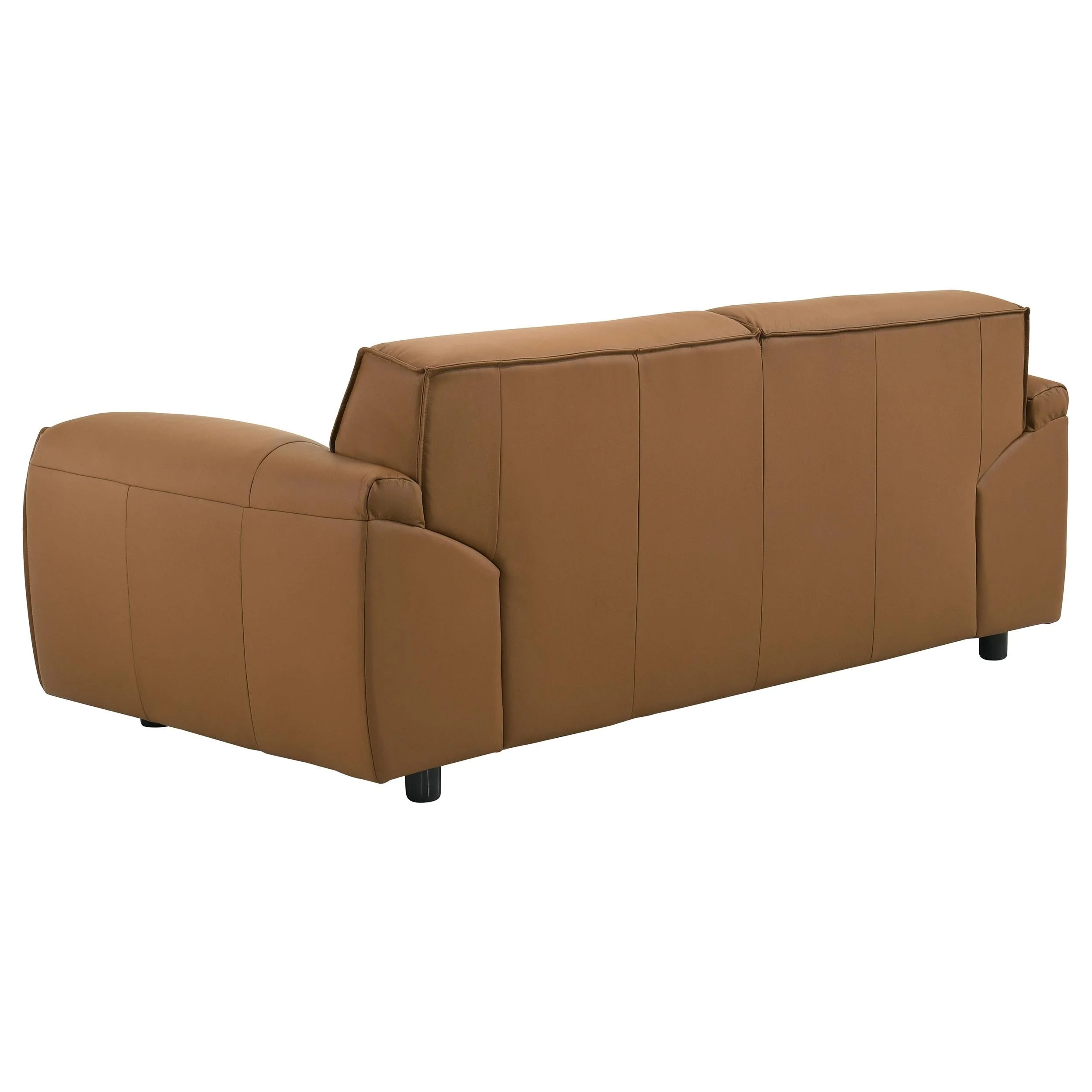Buxton Orange Top Grain Leather Upholstered Loveseat - Image 5