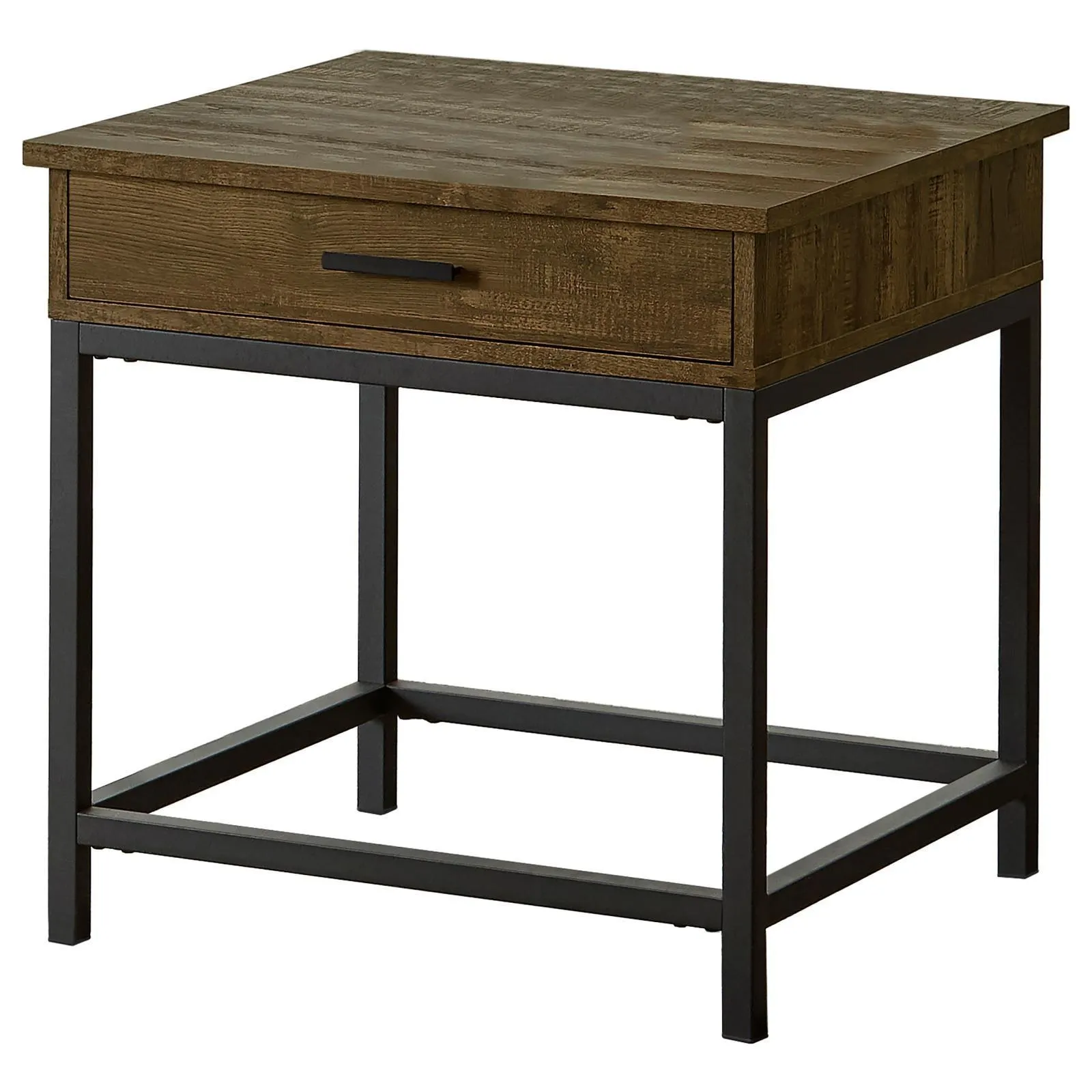 Byers Brown Oak/Sandy Black Square 1-Drawer End Table - Image 2