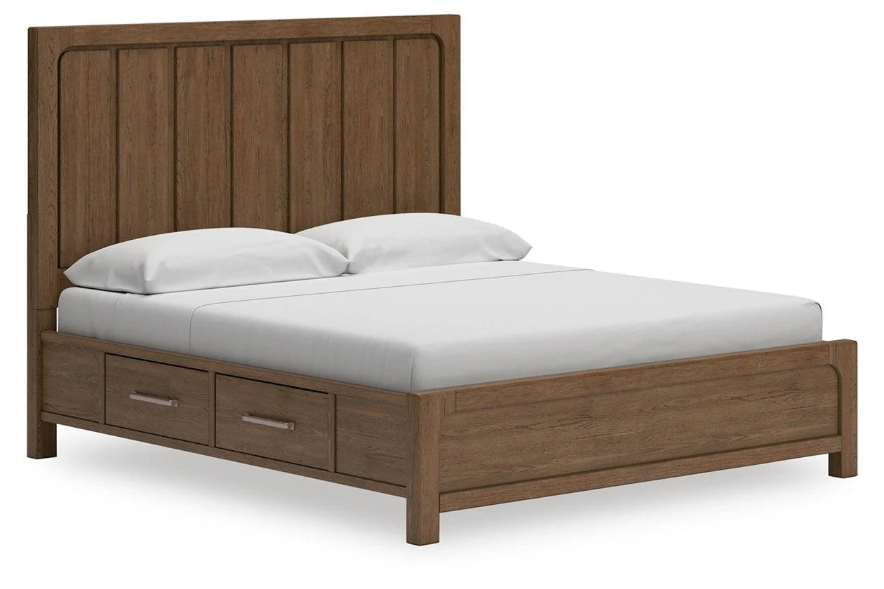 Cabalynn Light Brown California King Panel Bed with Storage - Image 12